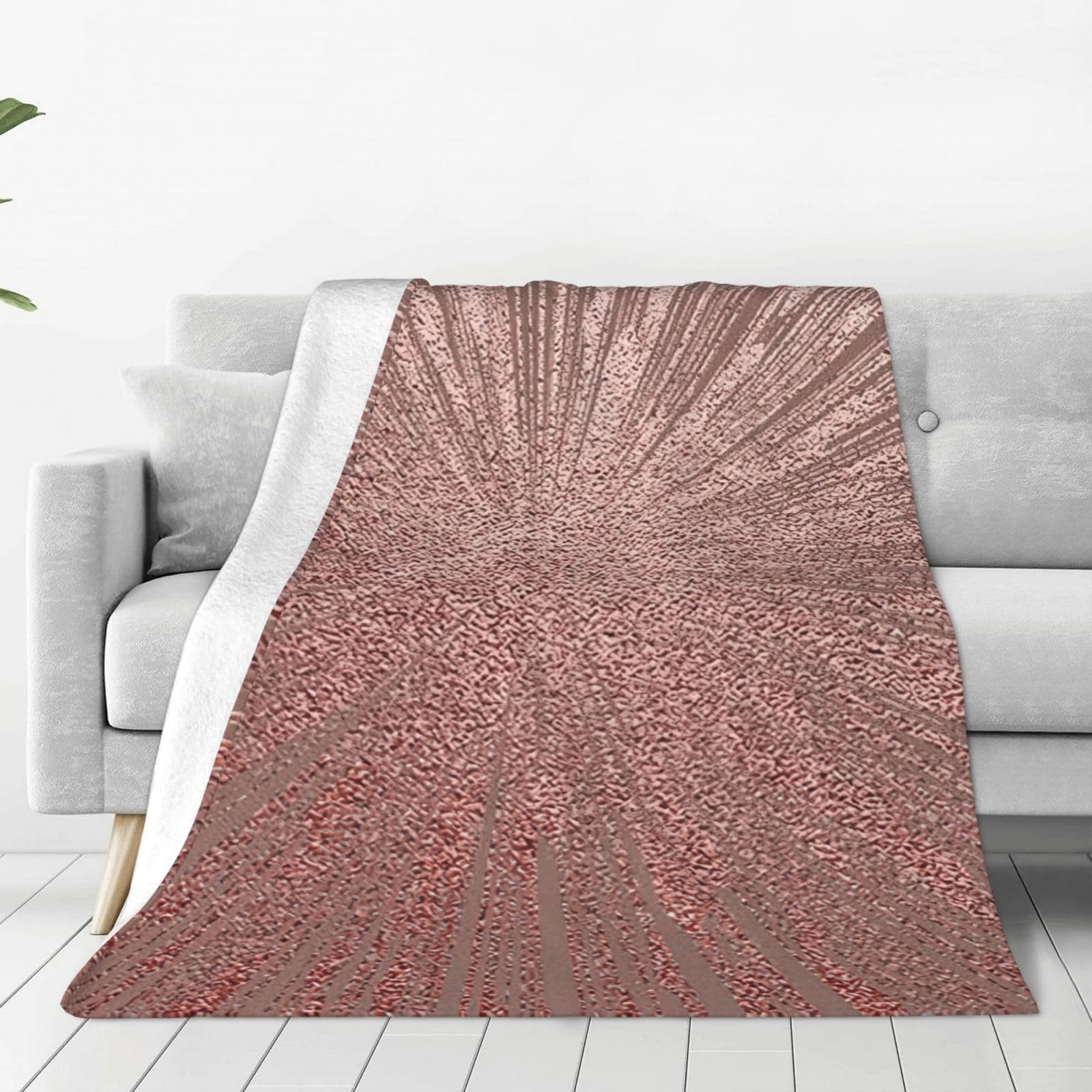 Couverture polaire chaude rose doré plaid lit canapé jeté de lit doux