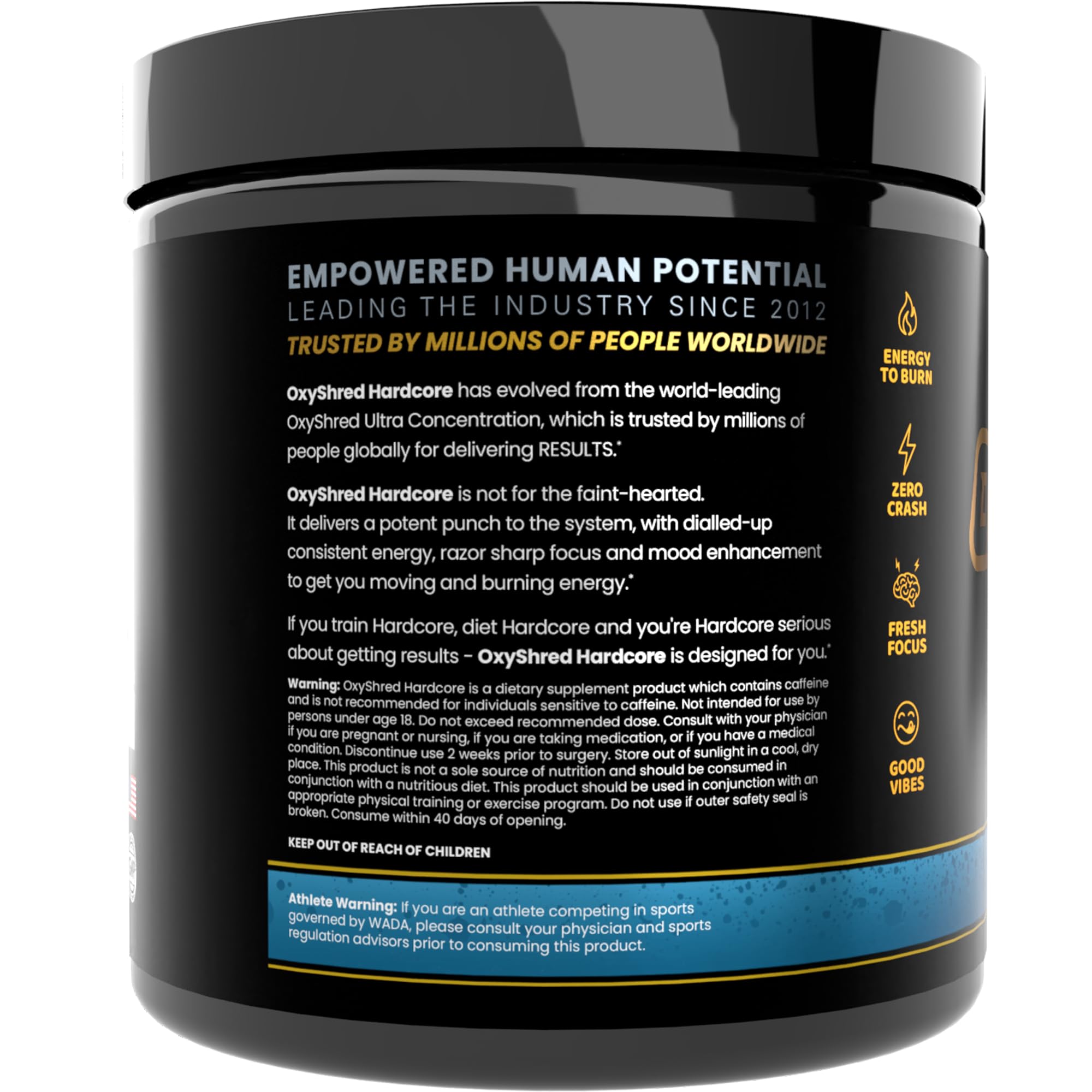 EHP Labs OxyShred Hardcore Super Dosed Pre Workout Powder - Preworkout Powder with L Glutamine & Acetyl L Carnitine, Energy Boost Drink - 275mg of Caffeine - Sour Crawlies, 40 Servings — Amazon image 9