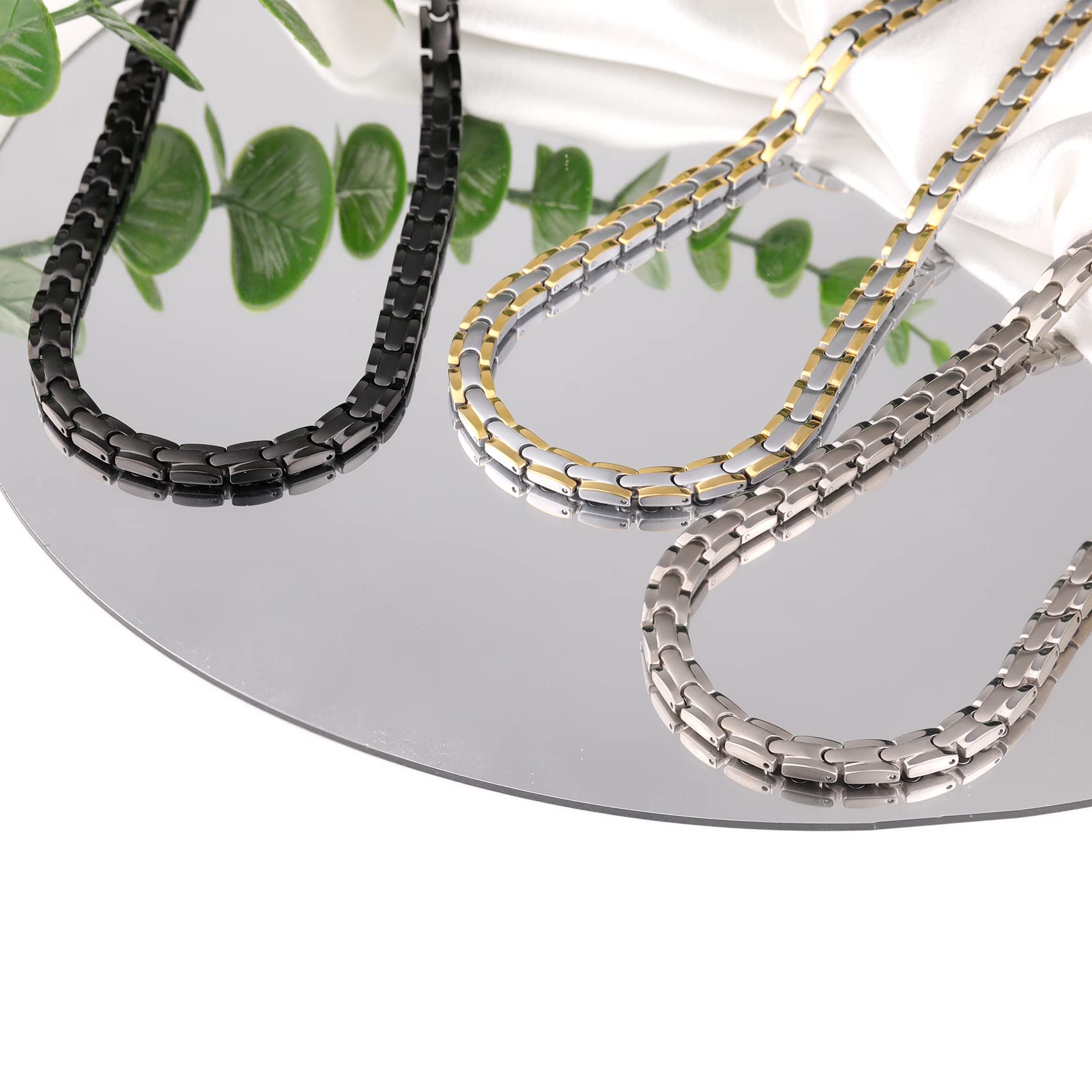 Feraco Titanium Magnetic Necklace For Men Women Magnetic Necklace