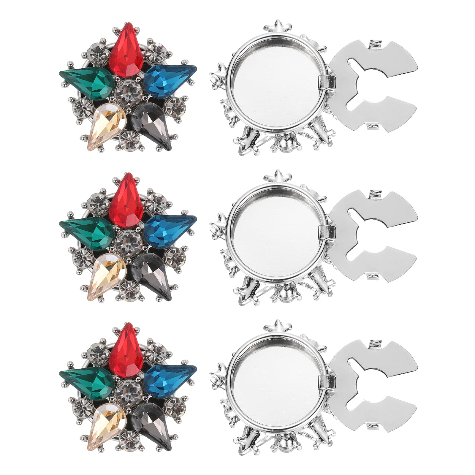 Cache-boutons strass pour couture | Boutons de manchette argentés déco chemise mariage