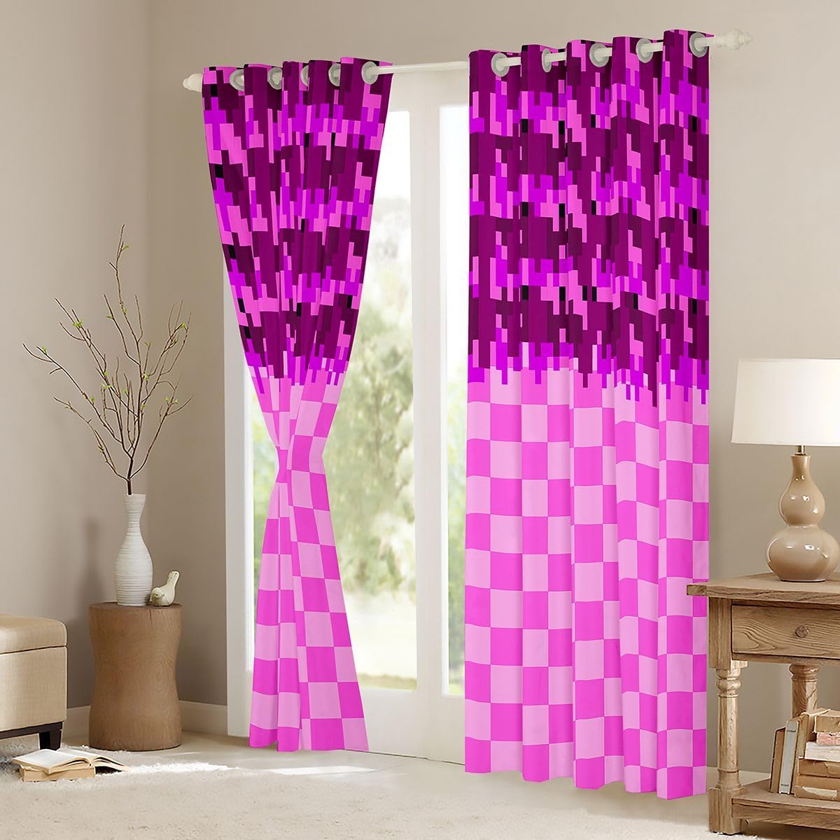 Feelyou Kids Boys Girls Gaming Pixel Blackout Curtains image 3