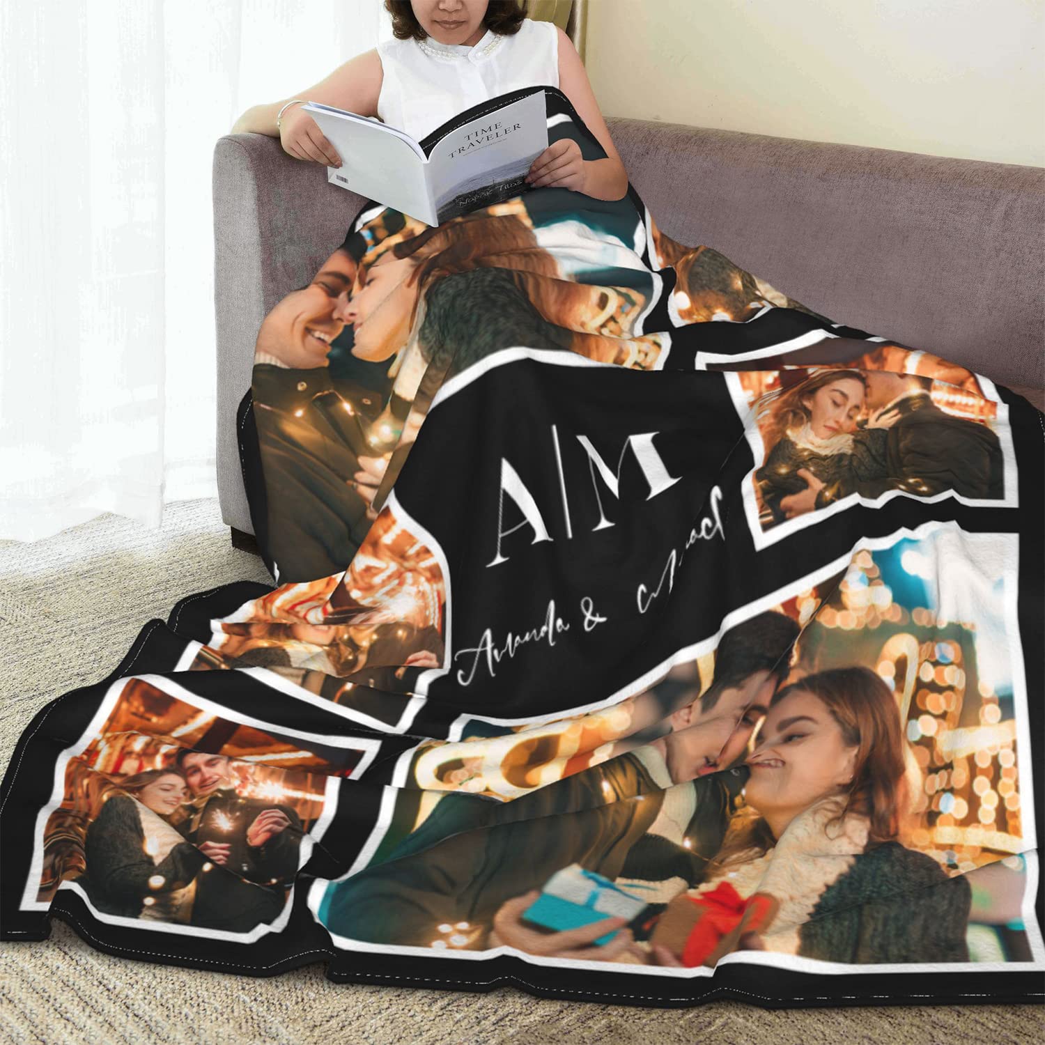 Easycosy personalisierte Decken für Paare Geschenke Benutzerdefinierte Bild, Foto werfen für Freundin Ihr Geburtstag Anniversay Ideen 150×200cm