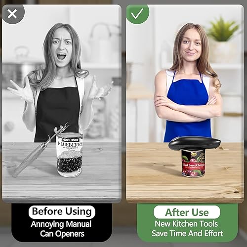 Miniatura 2 de One Touch Battery Operated Electric Can Opener Open Almost Can Smooth Edge, Electric Can Openers for Kitchen Food-Safe Magnetic Catches Cover,