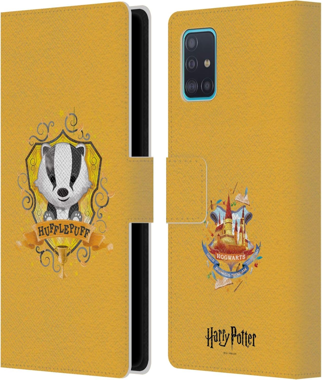 Head Case Designs Officially Licensed Harry Potter Hufflepuff Deathly Hallows II Leather Wallet Case Compatible with Samsung Galaxy A51 (2019)