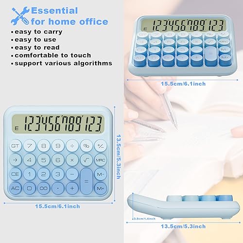 Miniatura 2 de DECKLIT Calculadora de escritorio con batería, pantalla LCD extra grande de 12 dígitos, botones grandes fáciles de presionar, pantalla de 15