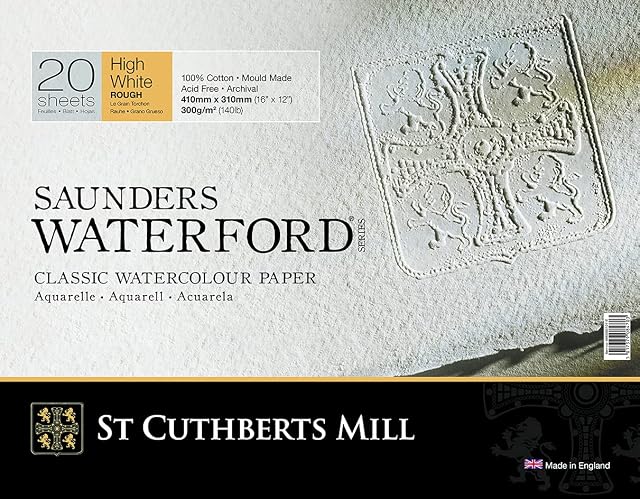 Saunders Waterford : High White Waterford Paper Block 12x16in Rough