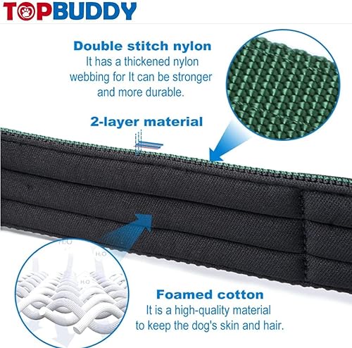 Miniatura 7 de Collar táctico para perro, resistente, ajustable, personalizado con asa y hebilla de metal para entrenamiento de policía militar, color negro (XL-L)