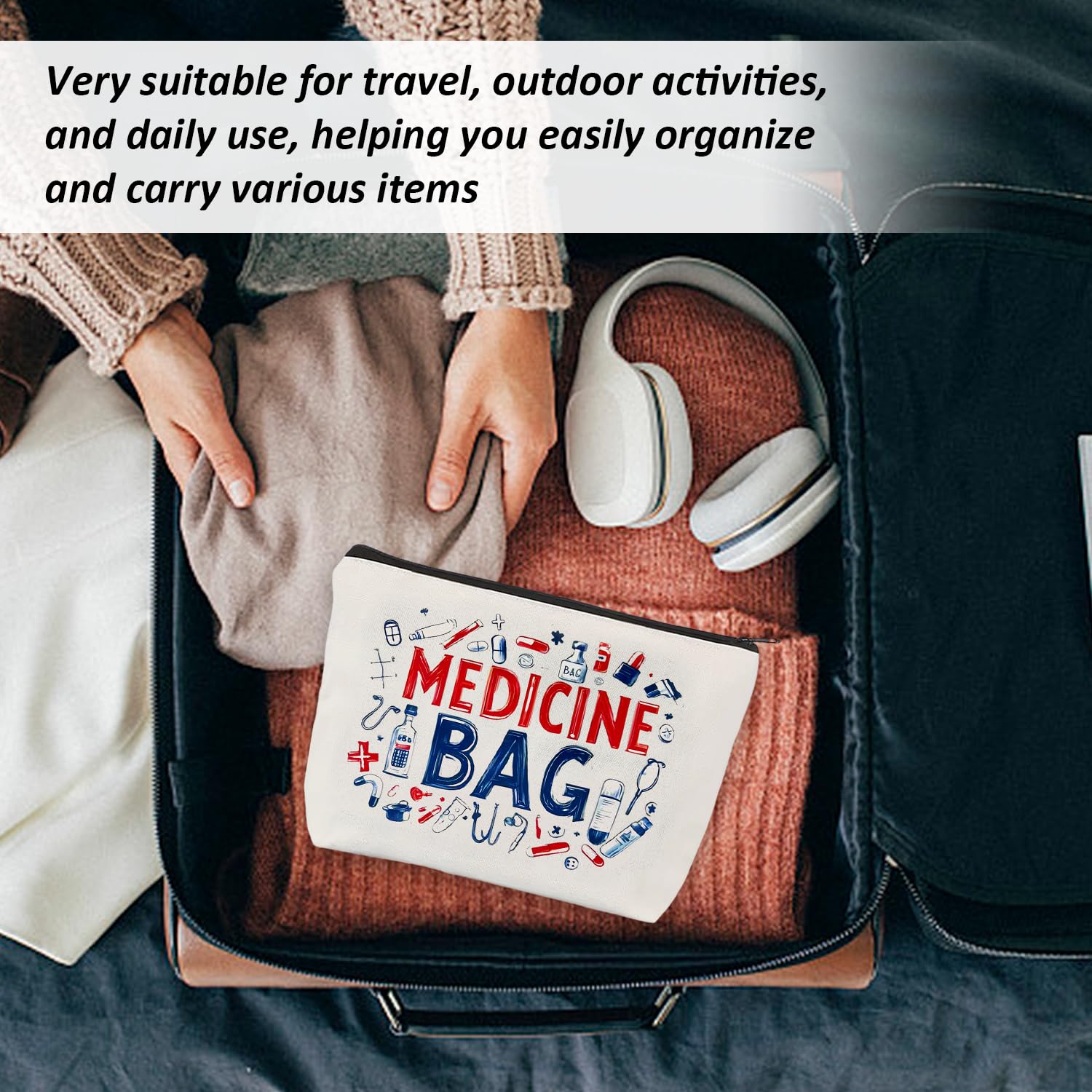 2 Lettera Portatile Sacchetti Cosmetici, Semplice Medicina Sacchetto Di Immagazzinaggio, Borsa Da Toilette Da Viaggio All'Aperto, Piccolo Oggetto Sacchetto Di Immagazzinaggio.