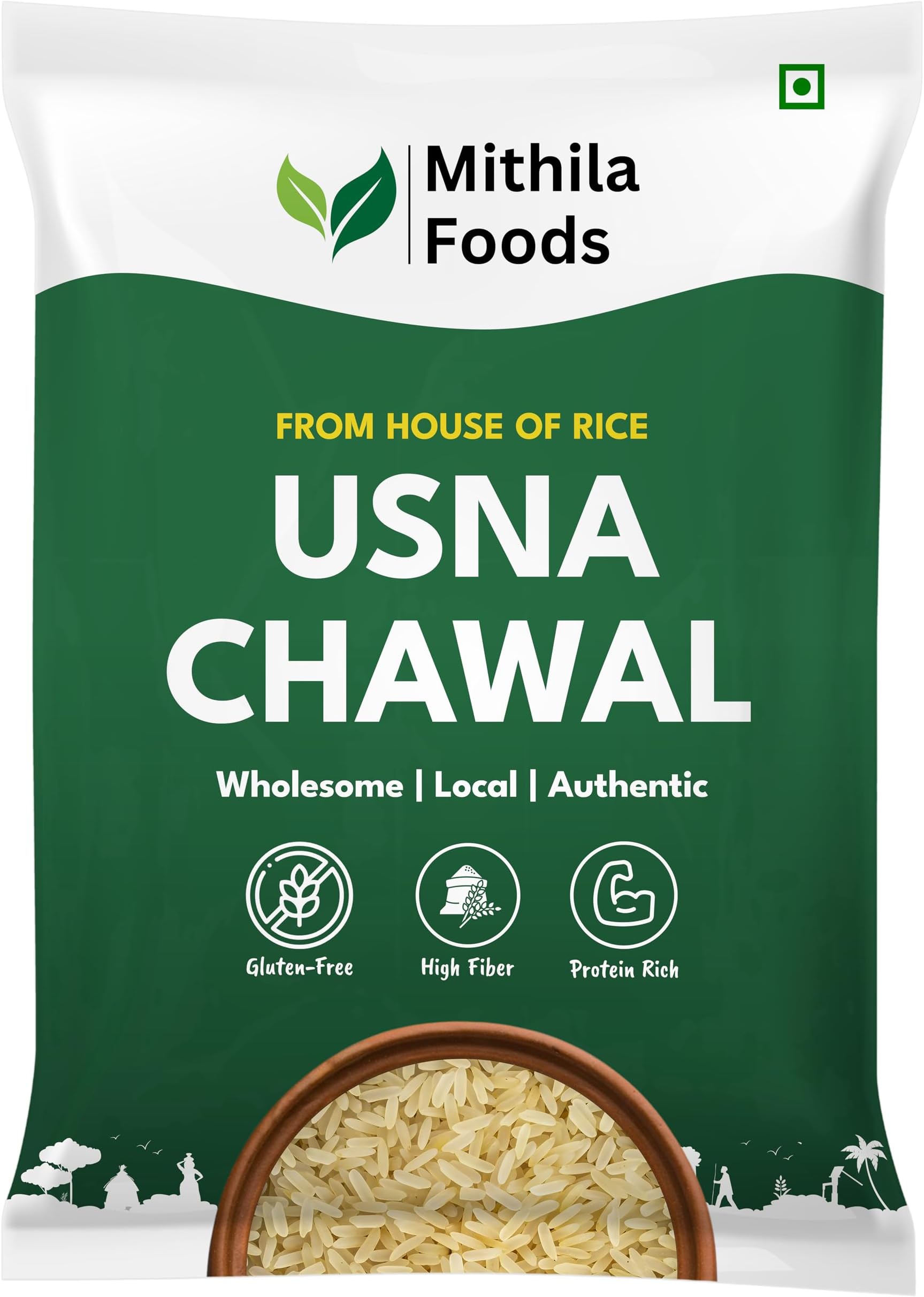 MITHILA FOODS 5 Kg Usna Chawal - Authentic Bihari Parboiled Rice | Nutrient-Rich, Low GI, Easy to Digest, Fluffy Non-Sticky Grains | Khichdi & Pulao | Traditional Cultural Flavor From Bihar (Value Pack)