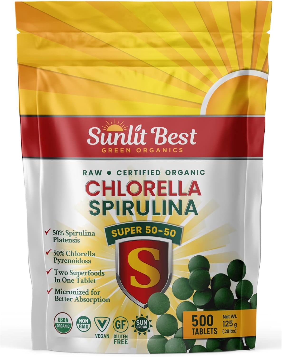Espirulina Chlorella Cracked Cell Wall Super 5050 SuperPack 500