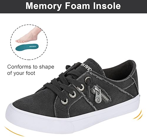 Vista 3 de JENN ARDOR Zapatos deportivos de moda para mujer, zapatos de lona para mujer, cómodos zapatos planos para caminar, zapatos casuales para mujer