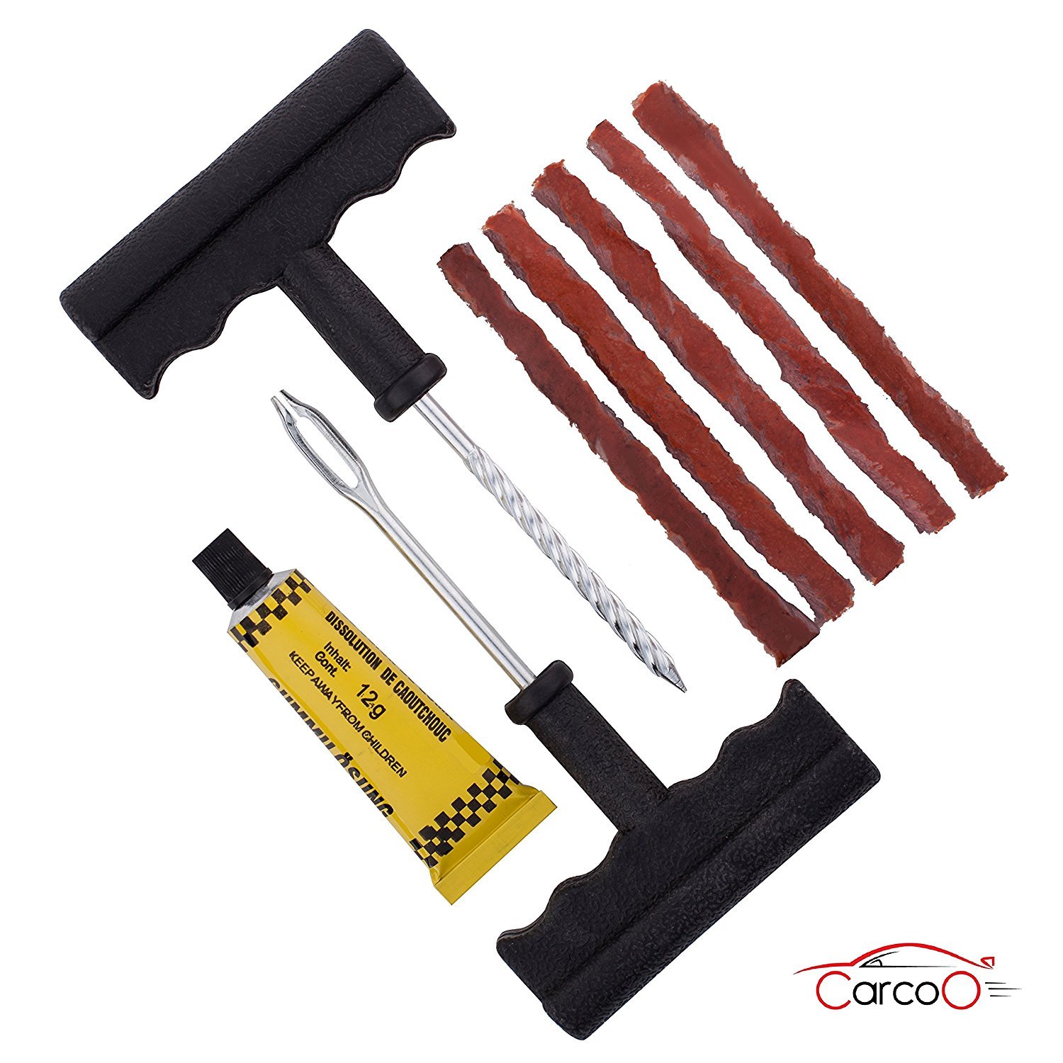 Tire Repair Kit, By CarCoo THandle Tire Repair Plugs 8 Piece