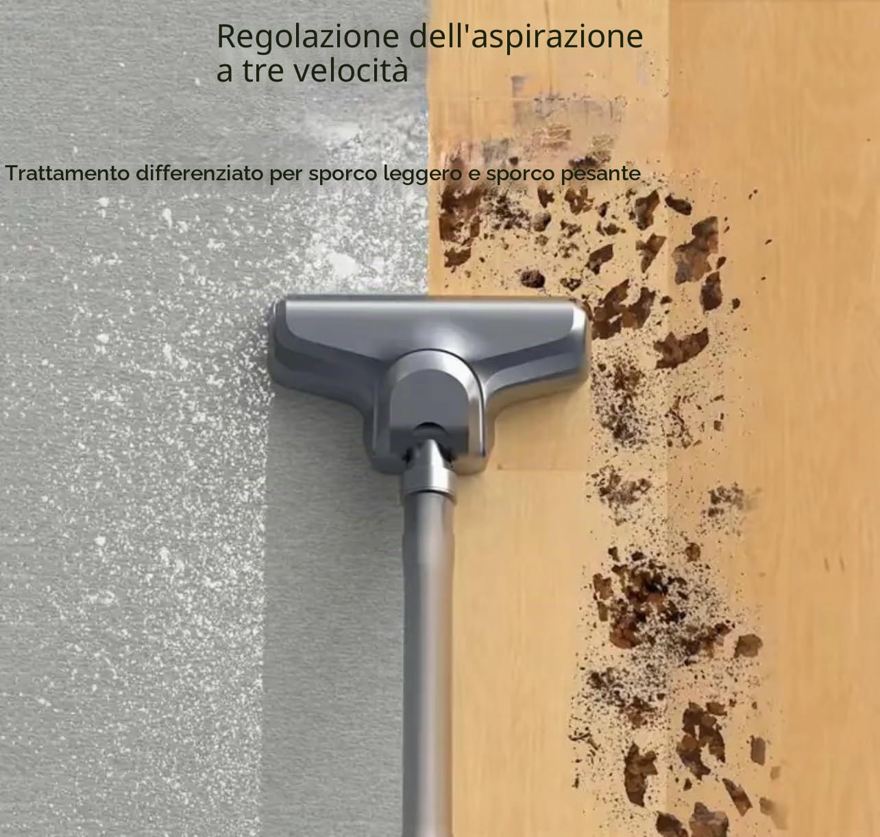 Generico Aspirapolvere Senza Fili 2-in-1 con Aspirabriciole Portatile, Scopa Elettrica Ricaricabile Potente e Leggera, Grigio e Rosa