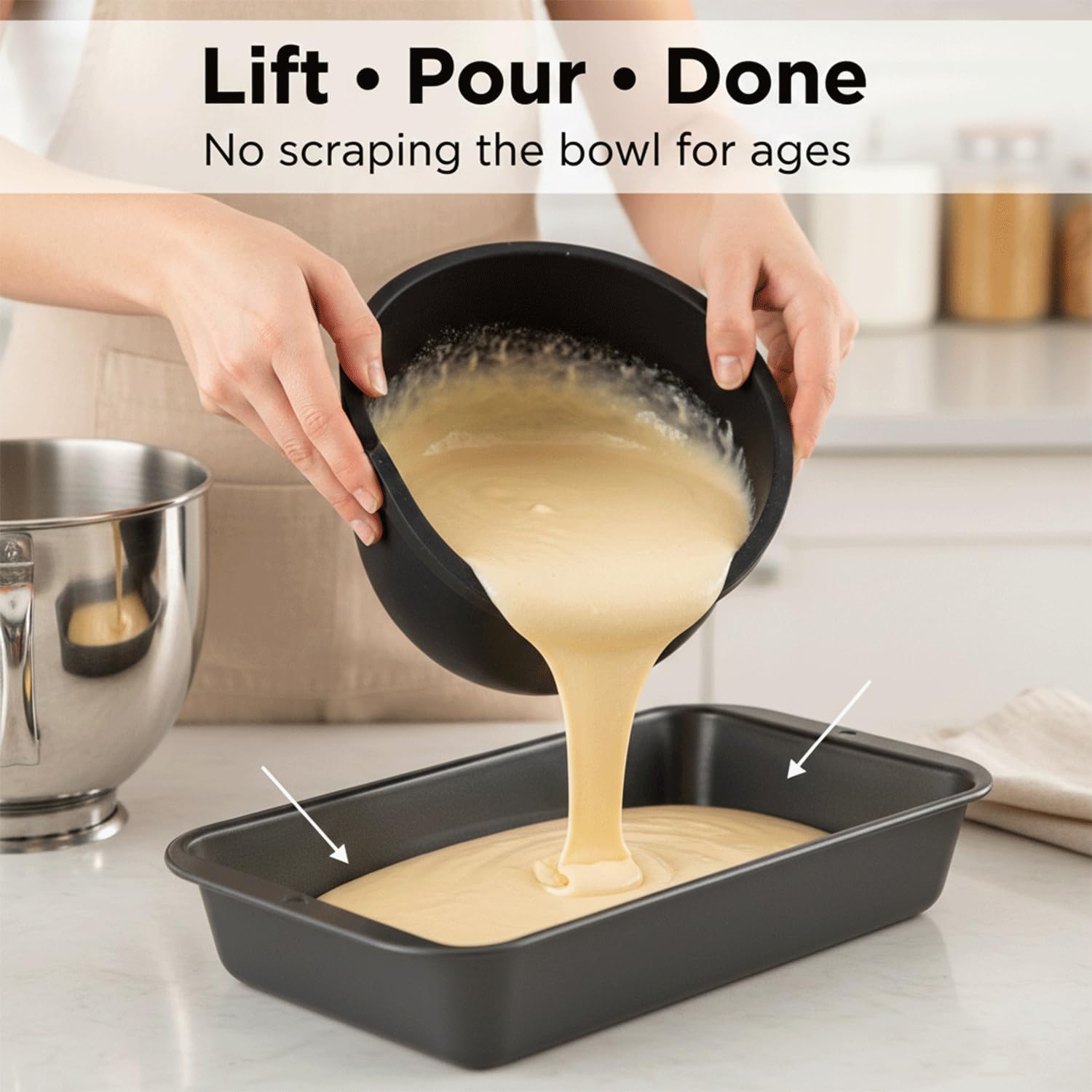 Silicone Mixing Bowl Liners for 5 Qt Tilt-Head Stand Mixer, Stand Mixer Silicone Bowl Liner with Lid, Reusable Silicone Mixer Bowl Liners,kitchen aid bowl liners Insert with an Egg Opener (Pack of 3)