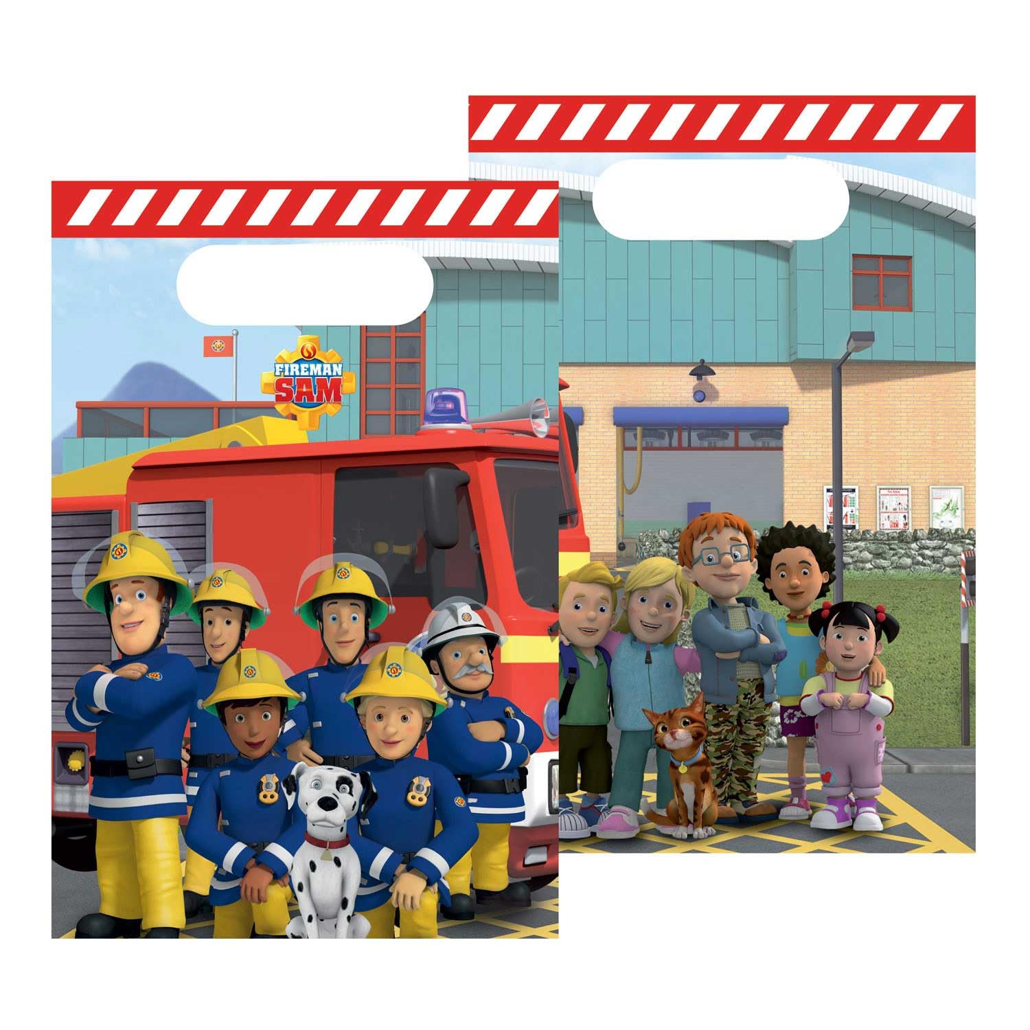 amscan 9912966 - Officially Licensed Fireman Sam Paper Party Loot Bags - 8 Pack