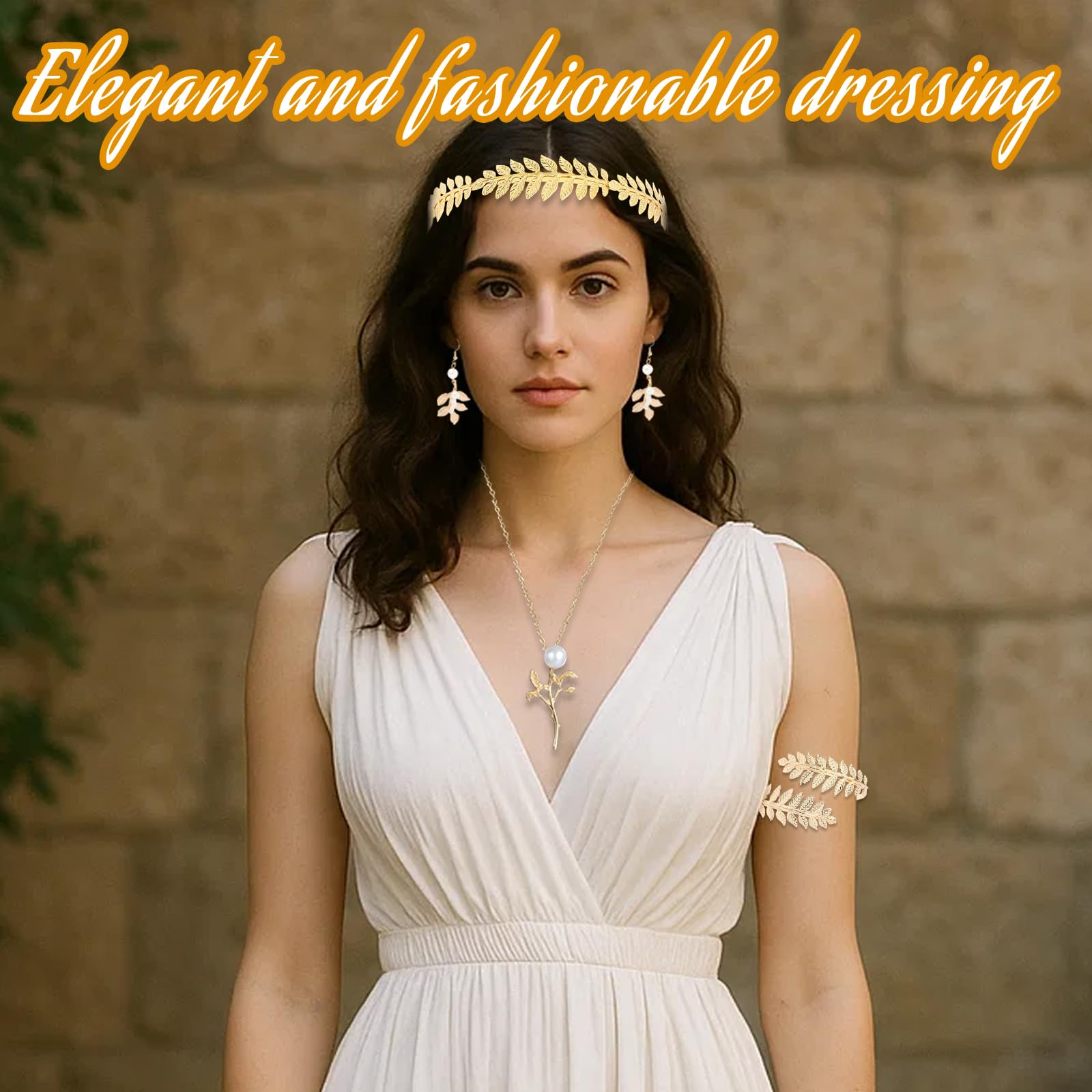 CBRPVT 7 Pcs Greek Goddess Accessories,Greek Goddess Costume Women,Greek Goddess Costume accessories,Suitable for Makeup Parties,Halloween Role-Playing and Themed Events - Image 3