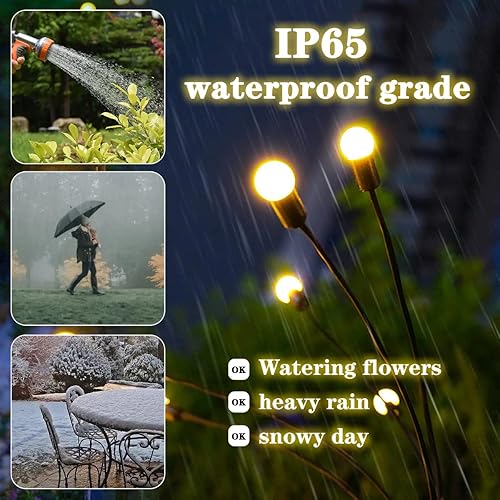 Miniatura 5 de GIIOASA 8-LED Firefly Solar Garden Lights Starburst Swaying Light Outdoor Waterproof Camping lamp Firefly Path Lights Decorative Solar Garden