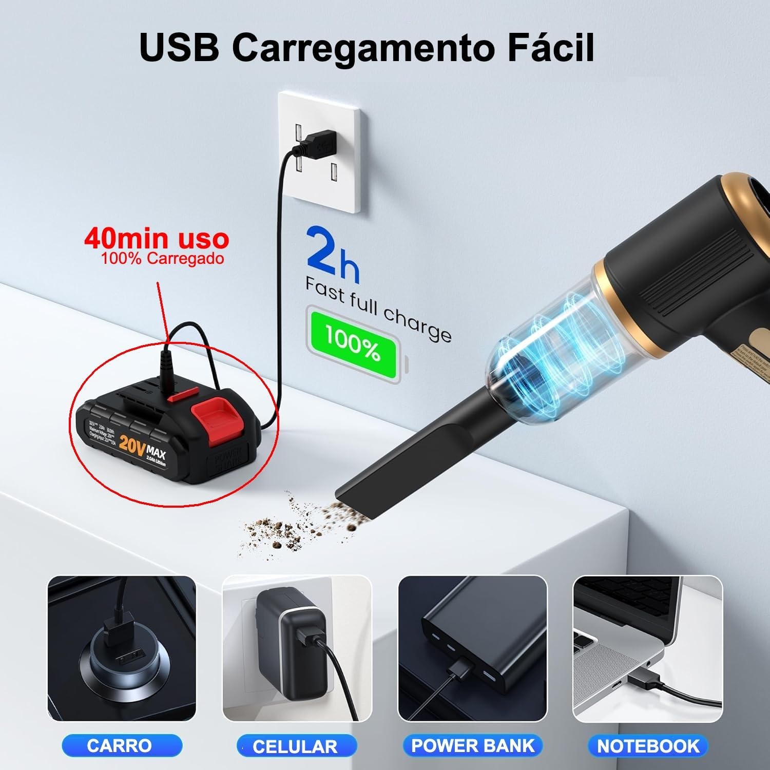 Aspirador de Pó Portátil Sem Fio: Review após 7 dias de uso