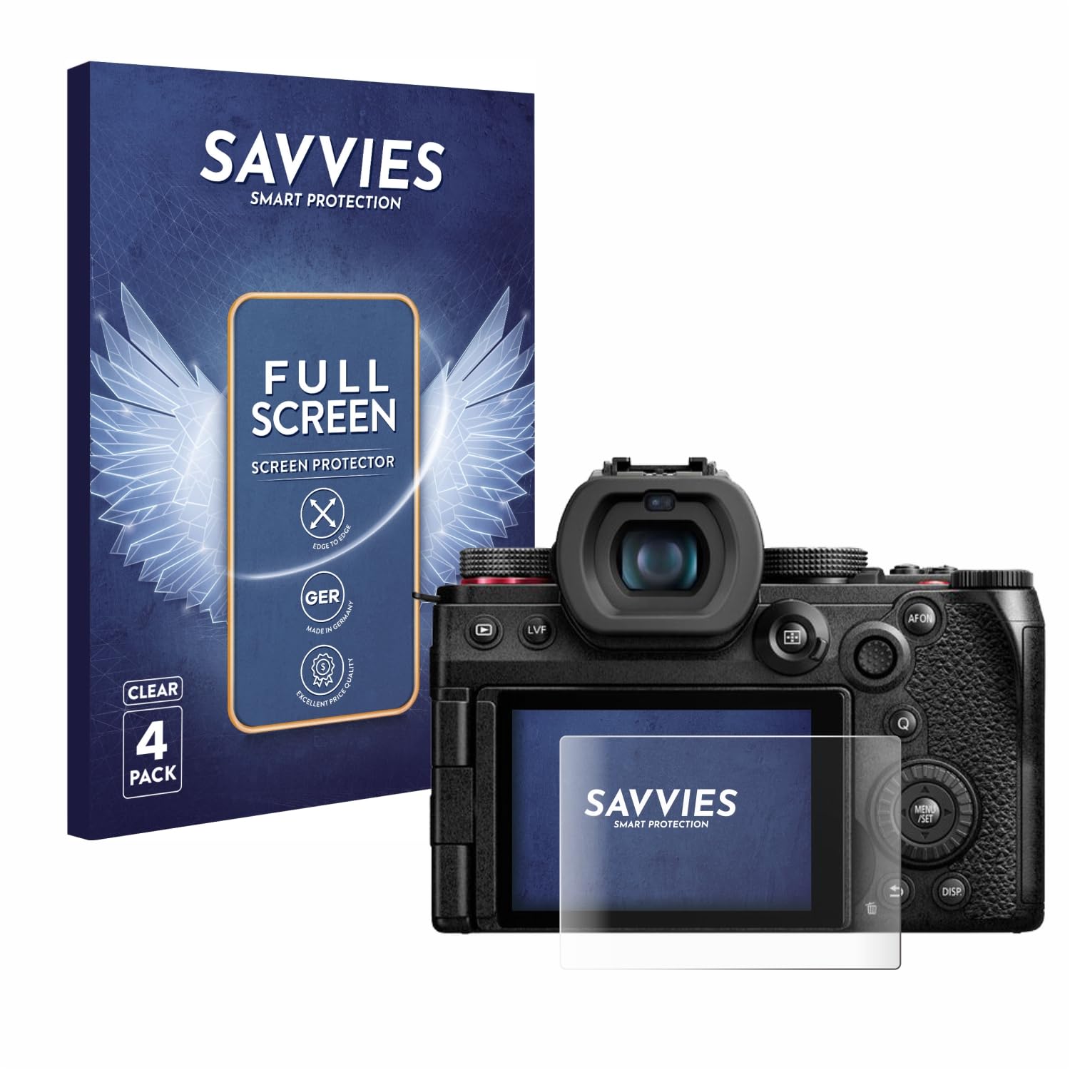 savvies 4x Full-Screen Protection Film for Panasonic Lumix DC-G9 II Full Cover Screen Protector 3D Curved [Edge to Edge, Scratch Proof, Ultra Clear]