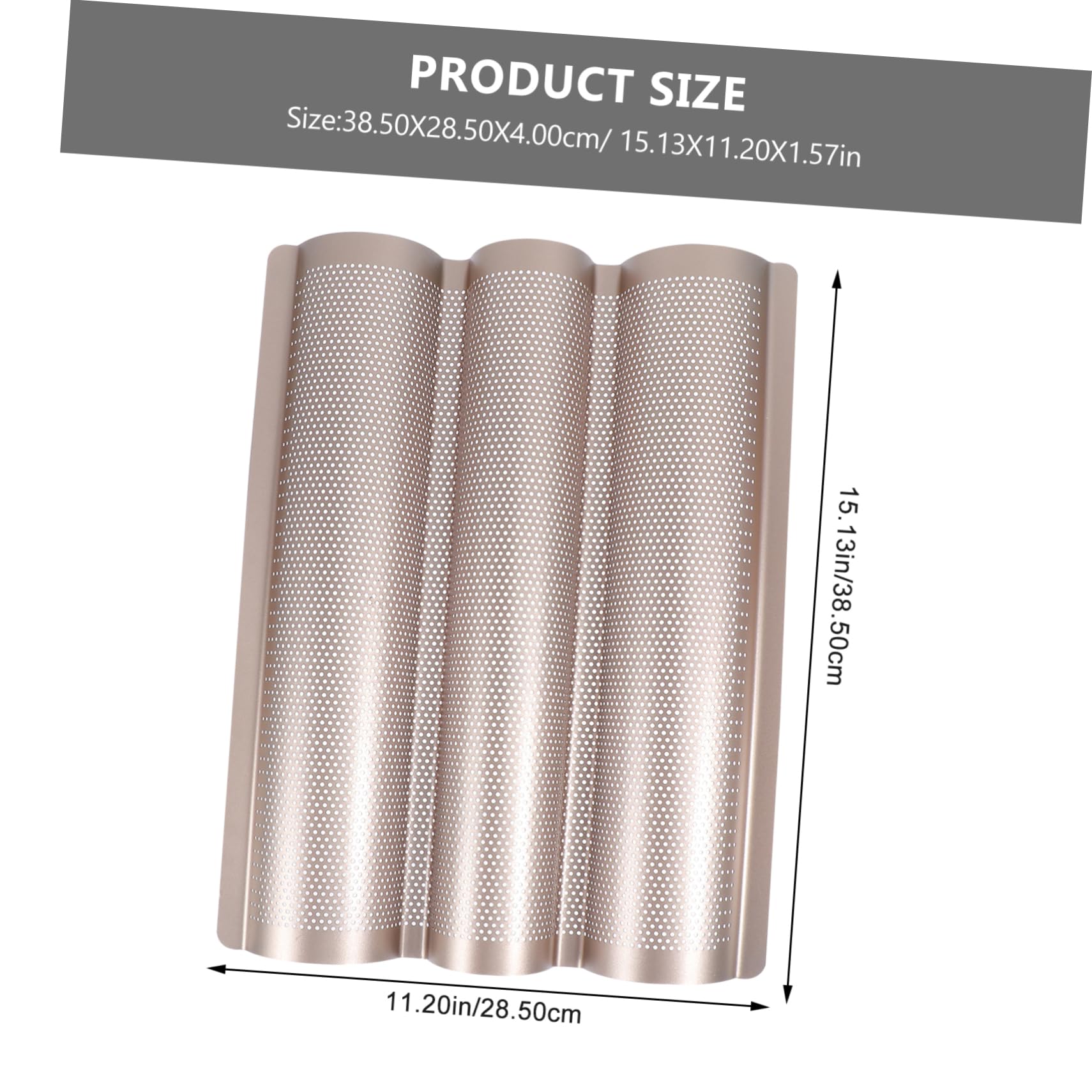 Ciieeo 1Pc Golden Nonstick French Bread Baking Pan Slot Design for Home Baking Easy Demold Clean High Durability Kitchen Gadget for Toast and Baguette Lovers