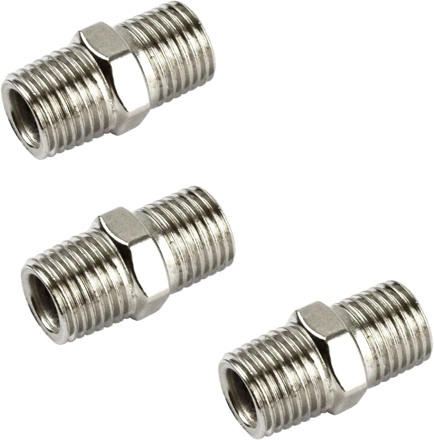 Air Line Hose Compressor Fittings/Connector 1/4" BSP Male to Male 3 Pack FT001