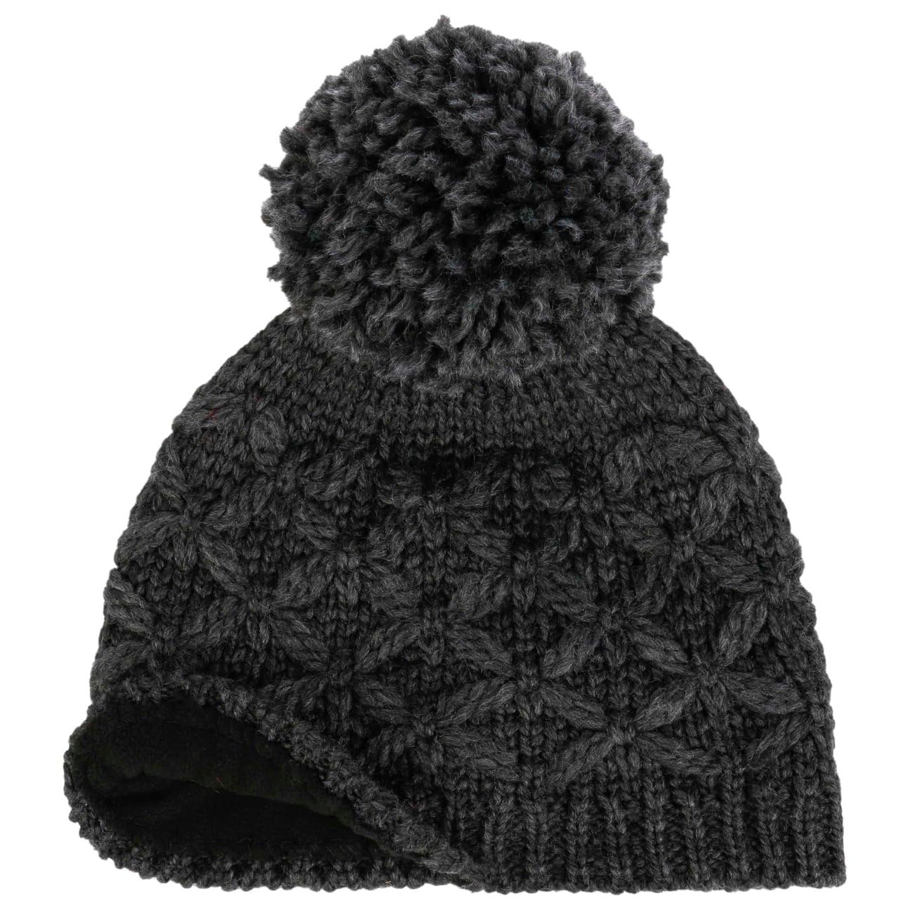 Seeberger Annelie Bommelmütze Strickmütze Wintermütze Damenmütze Beanie Damen/Herren - mit Futter Winter Herbst-Winter
