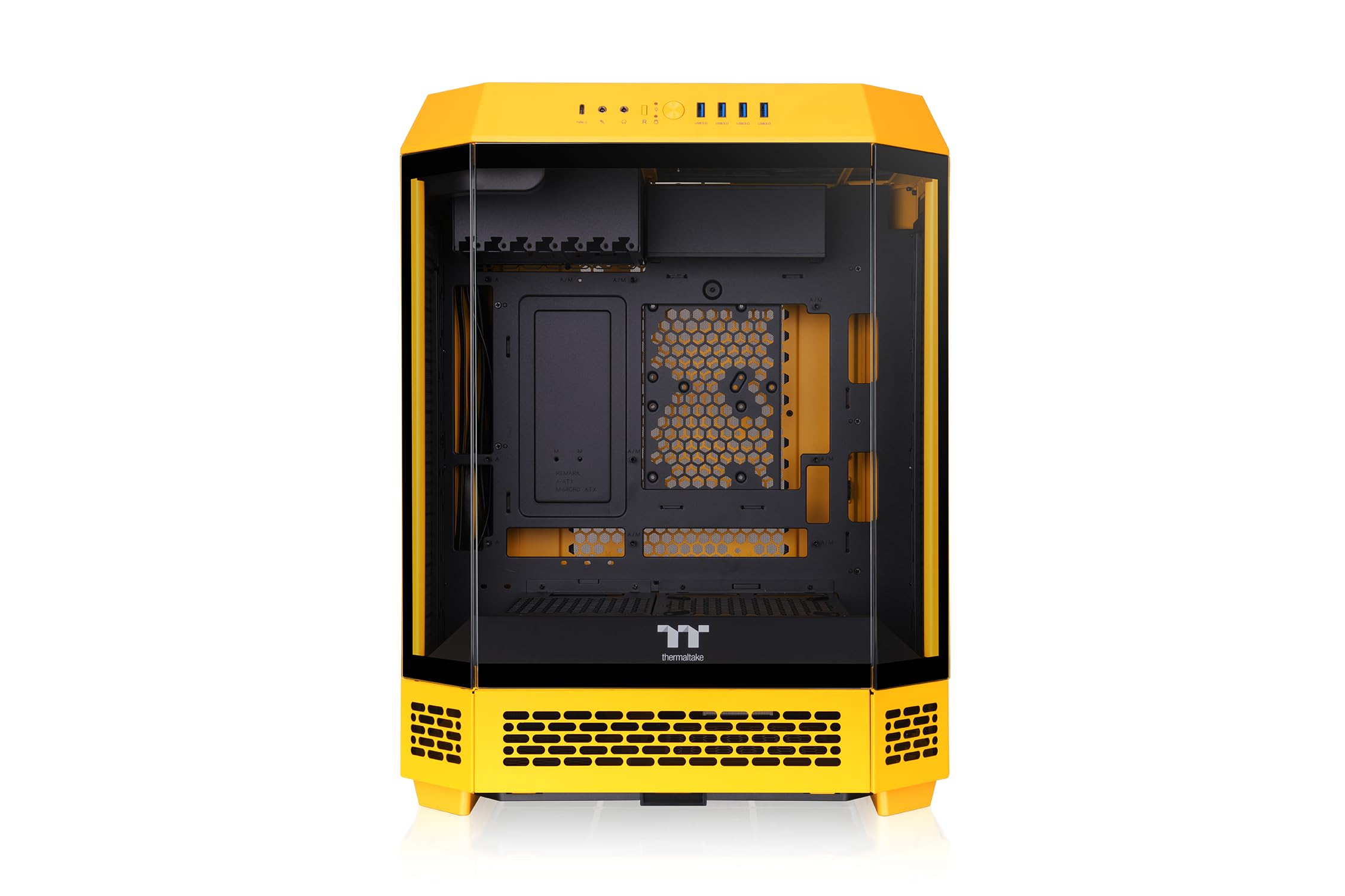 Thermaltake The Tower 600 Bumblebee | Mid Tower PC-Gehäuse | Hidden Connector Support | Tempered Glass | E-ATX & ATX | 420 mm Radiator Support | Vertical Design