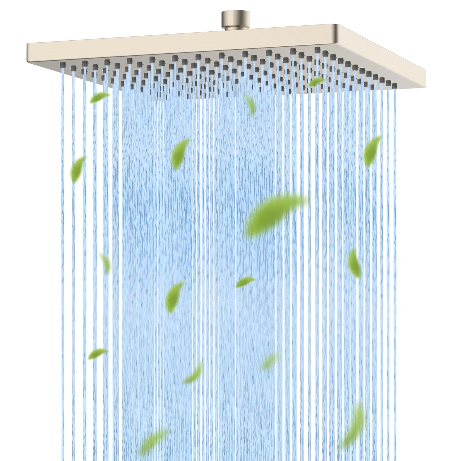 Pommeau de douche effet pluie carré 12 pouces nickel brossé