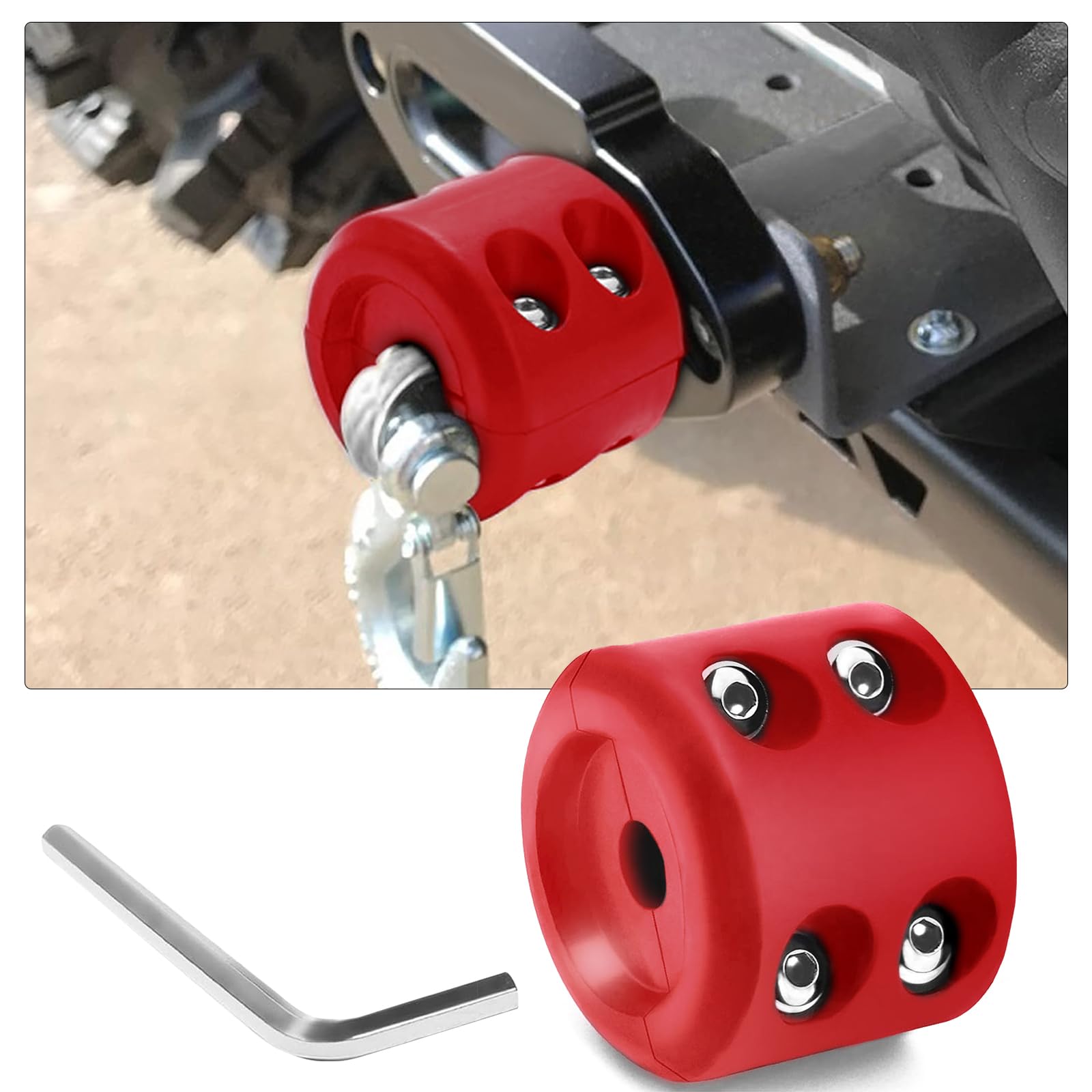 ATV-SCHS Winch Cable Hook Stopper Rubber Winch Line Saver With Allen - View #5