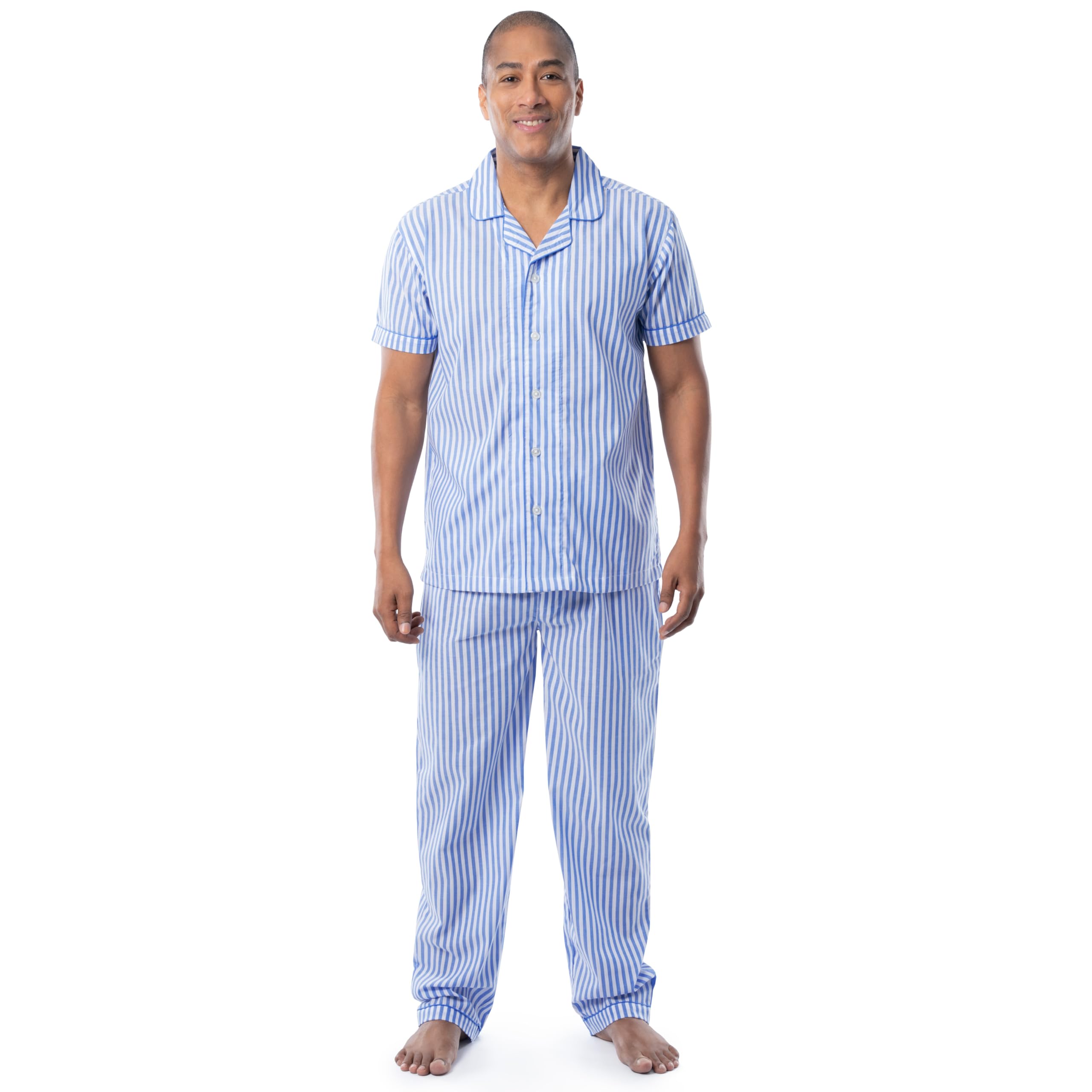 fruit of the loom Men's Extra Soft Woven Poplin Pajama Sleep Set-picture-47