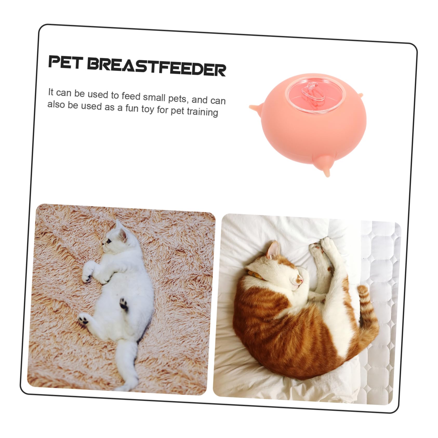 INOOMP Biberon per Cuccioli Riutilizzabile in Silicone Rosa, Facile da Conservare, Accessorio per L’Allattamento e Allenamento di Piccoli Animali Domestici