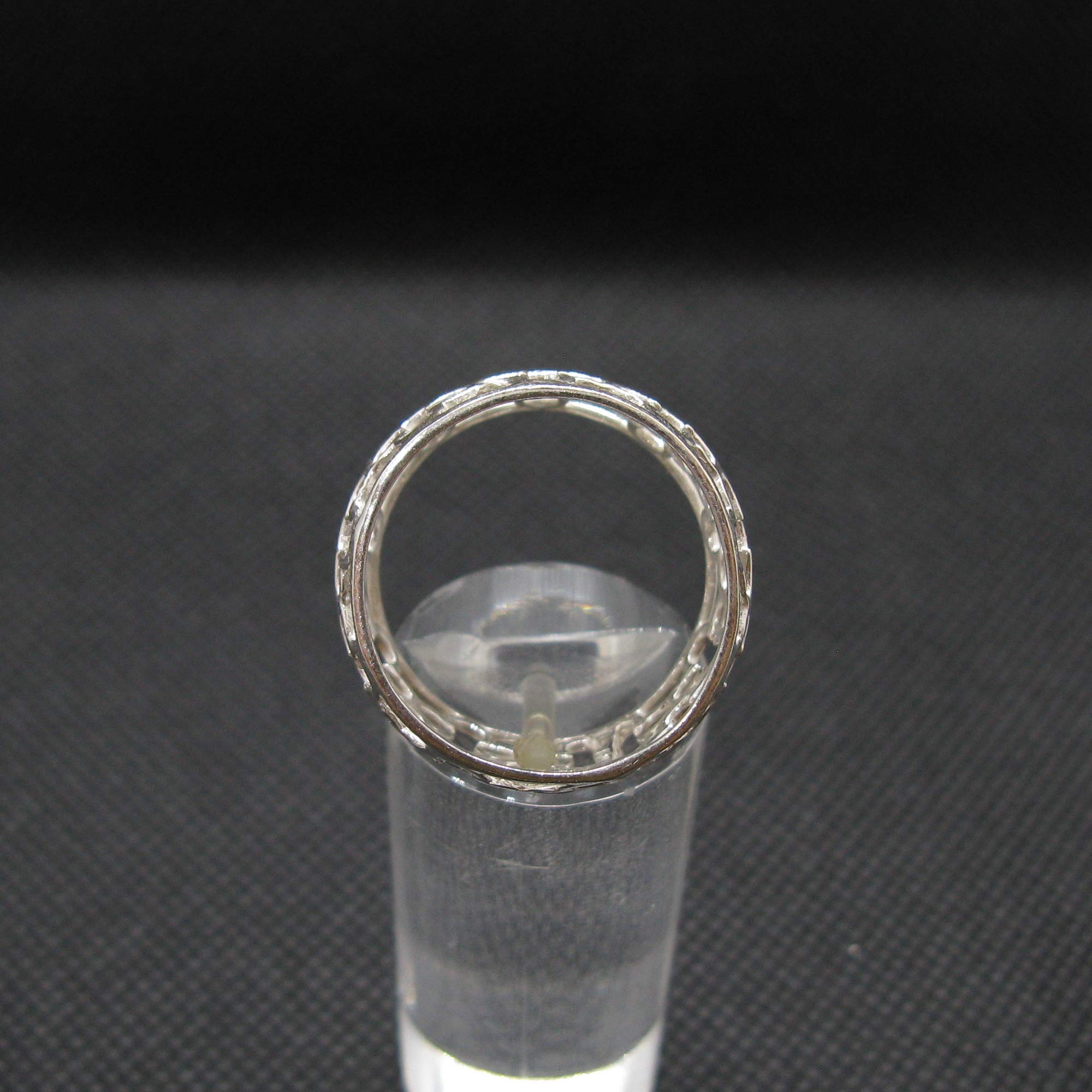 Anello in Argento Sterling Con Fascia a Fiore Largo 14mm Solido Marchiato 925