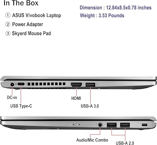 Miniatura 2 de ASUS Portátil VivoBook 14, pantalla HD de 14 pulgadas, procesador Intel Core i3-1115G4 (hasta 4.1 GHz), 16 GB de RAM, SSD de 512 GB, cámara web,