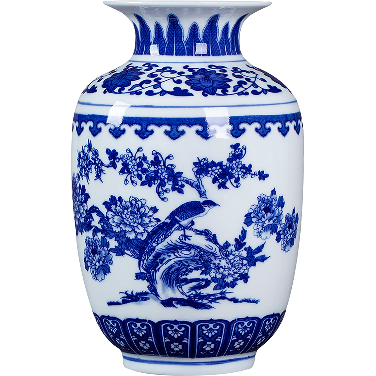 Vase bleu et blanc style Chine Ming pour sublimer votre bureau