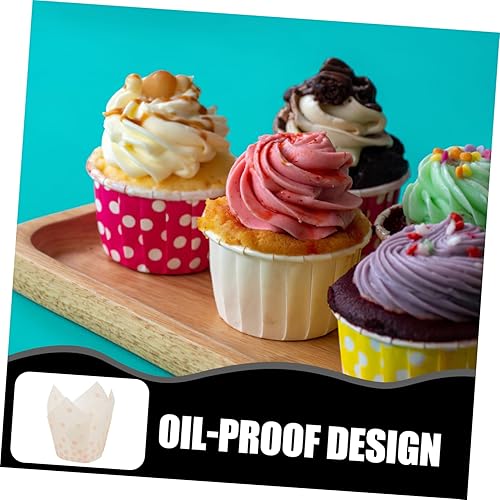 Miniatura 5 de 50 piezas de tazas de pastel desechables para hornear tazas de tulipán para pasteles de puntos, forros para magdalenas de loto para cupcakes,