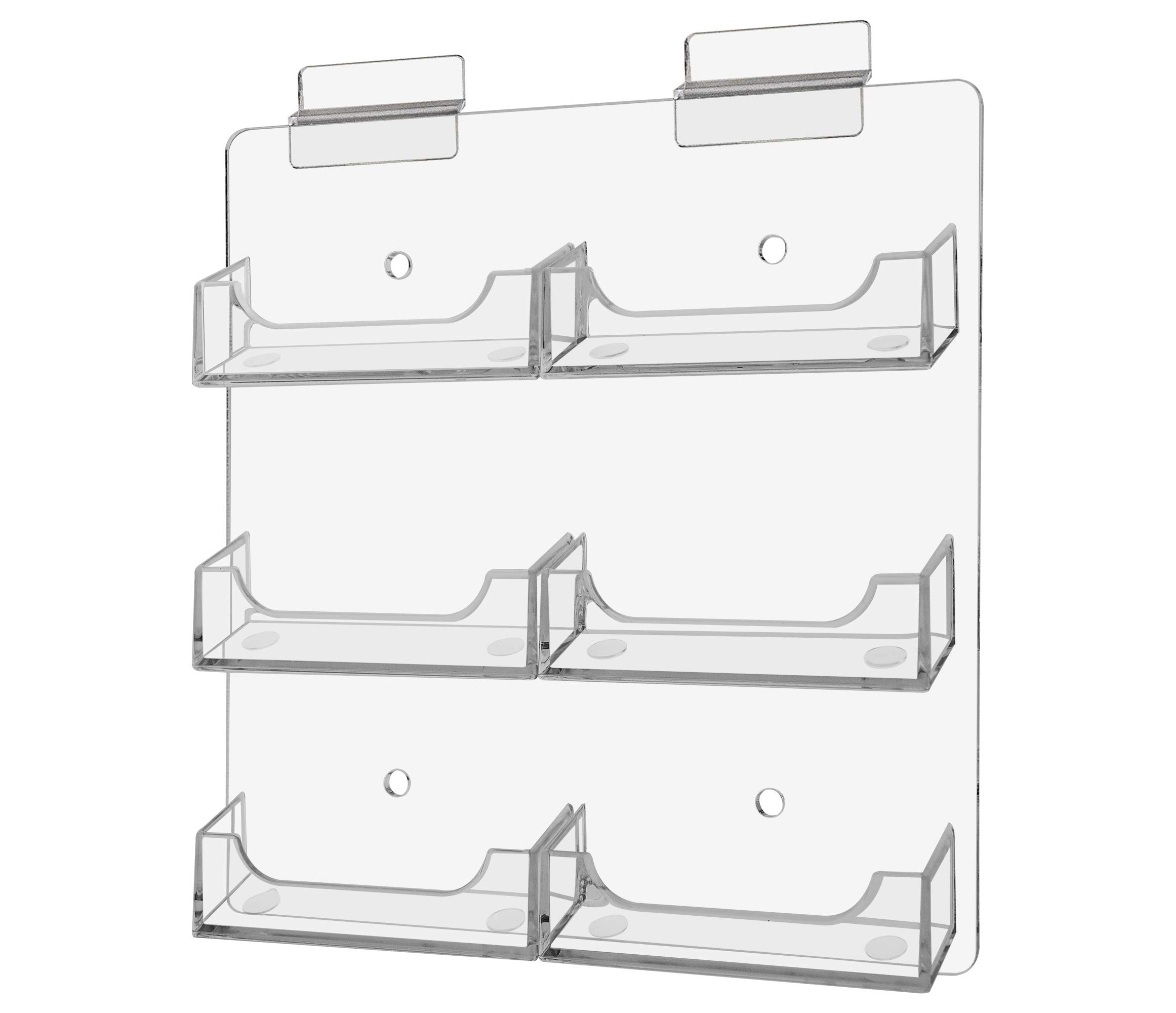 Marketing Holders 2 Pack Slatwall Business Card Holder 6 Pocket Organizer for Displaying 3.5