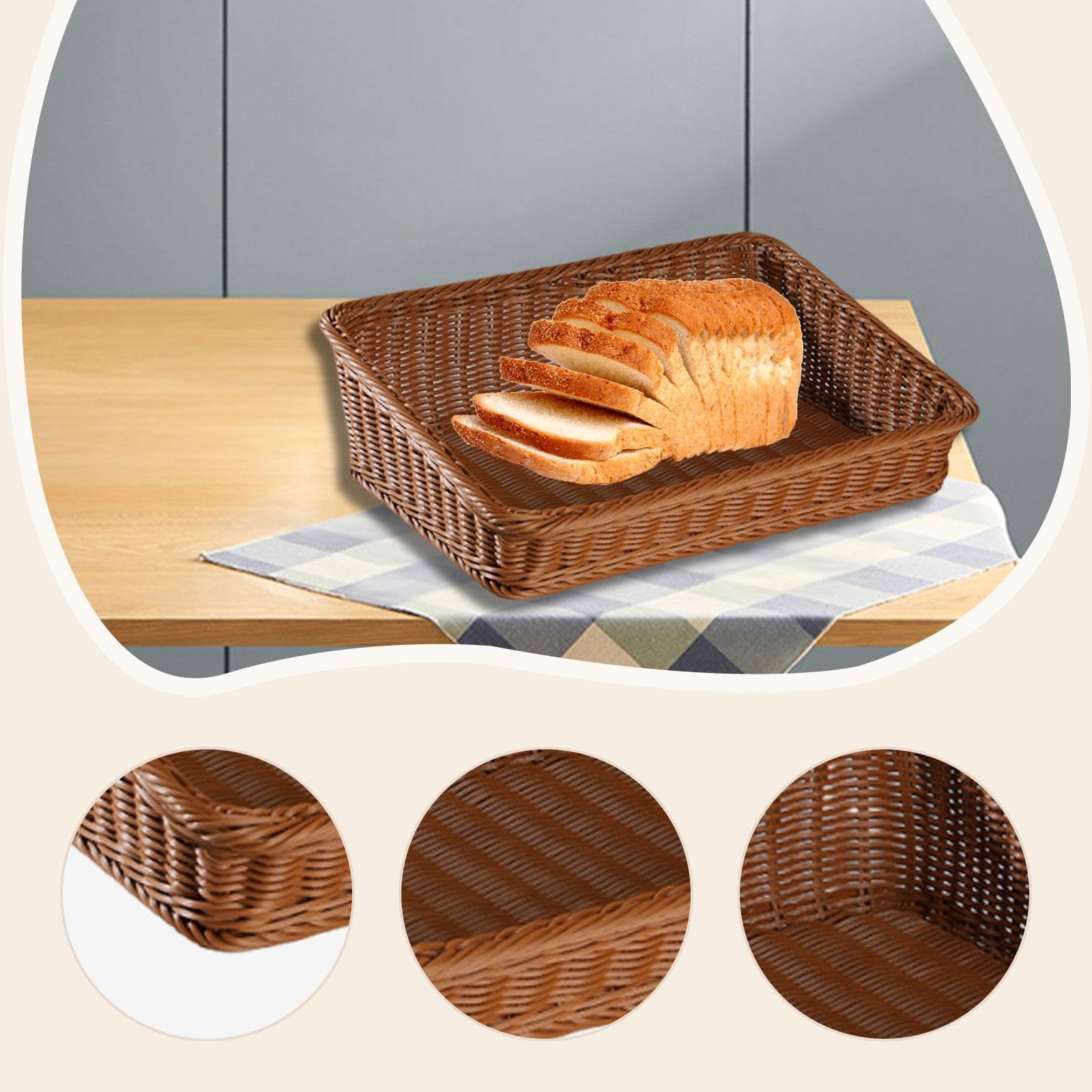 Cestino Portaoggetti, Cestino per, Vassoio Decorativo per Il Pane, Vassoio per Snack, Organizer da Banco, M