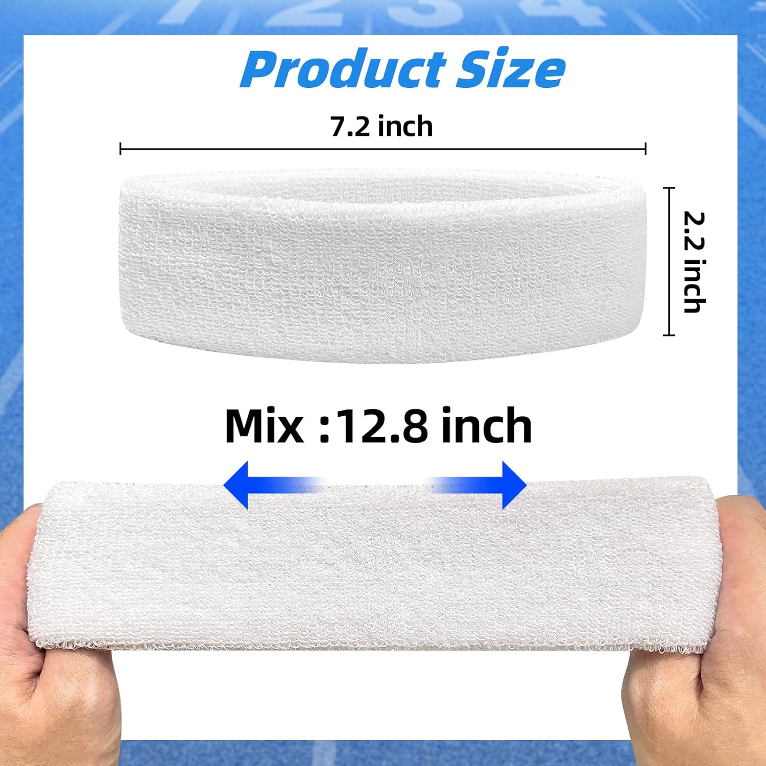 Sweatbands Sport Headbands for Men & Women, 12 Pcs Sweat Head Bands Moisture Wicking Sport Headband Cotton Sweatbands for Basketball, Athletic Exercise, Running - Image 2