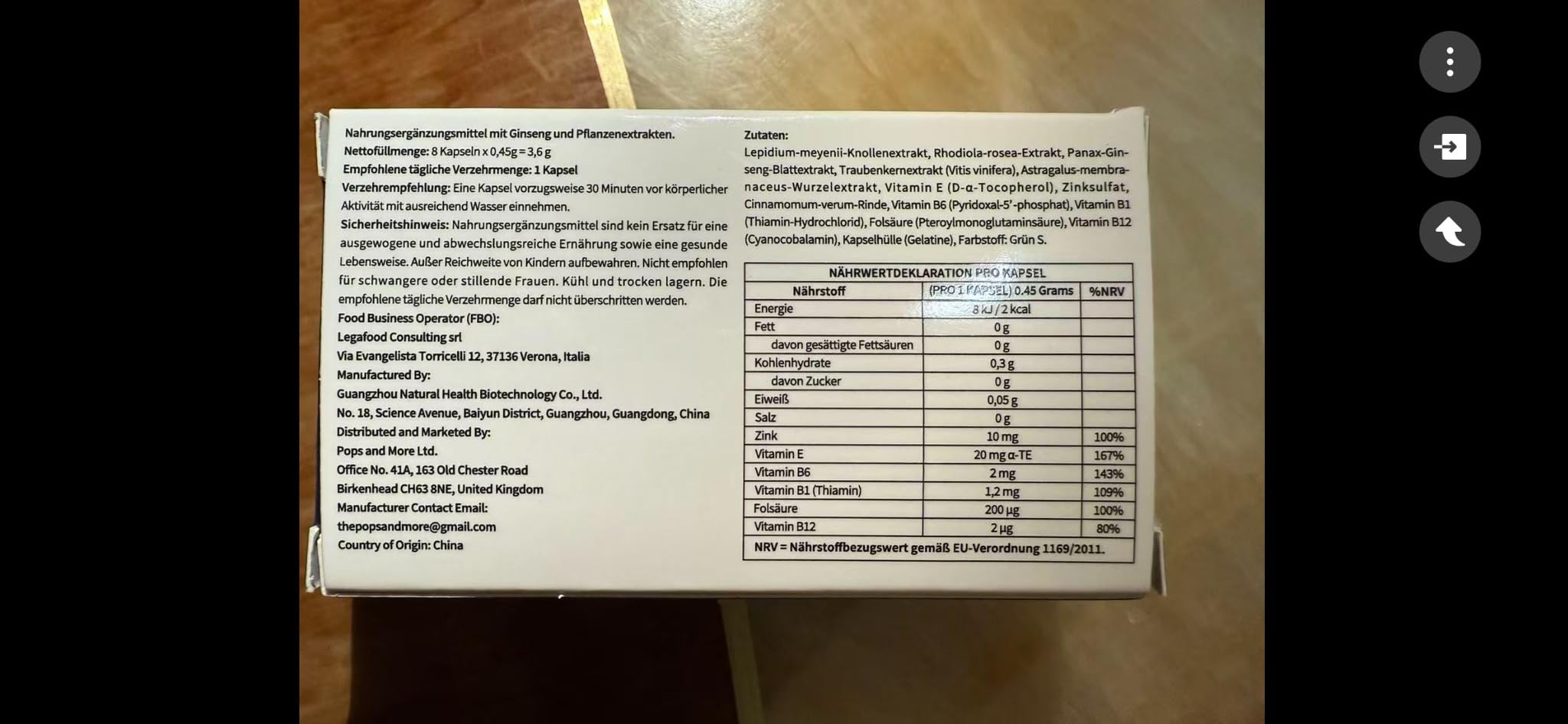 Kapseln mit Ginseng, Maca, Rhodiola, Astragalus, Traubenkernextrakt, Vitaminen & Zink 8 Kapseln – Nahrungsergänzungsmittel für aktive Männer | Praktische 8-Kapsel-Packung