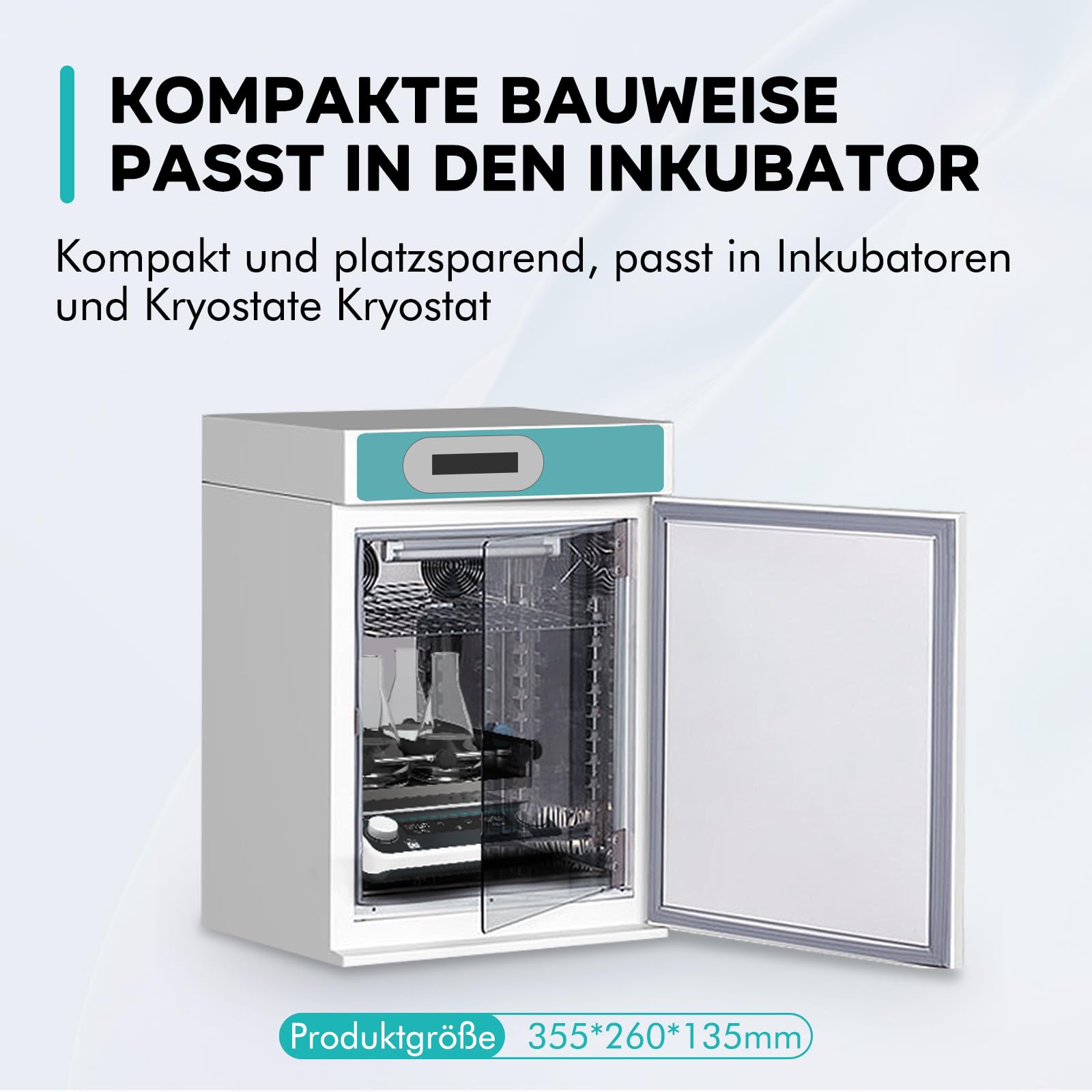 LAB FISH Digitaler Orbital Shaker, 40-200 U/min Labor Schüttler mit Timer, 250x250mm Plattform, 2KG Kapazität, für chemisches & biologisches Mischen, Kultivierung