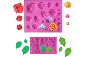SIENON Fondant Flower Molds with 33 Cavities for Exquisite Floral Creations