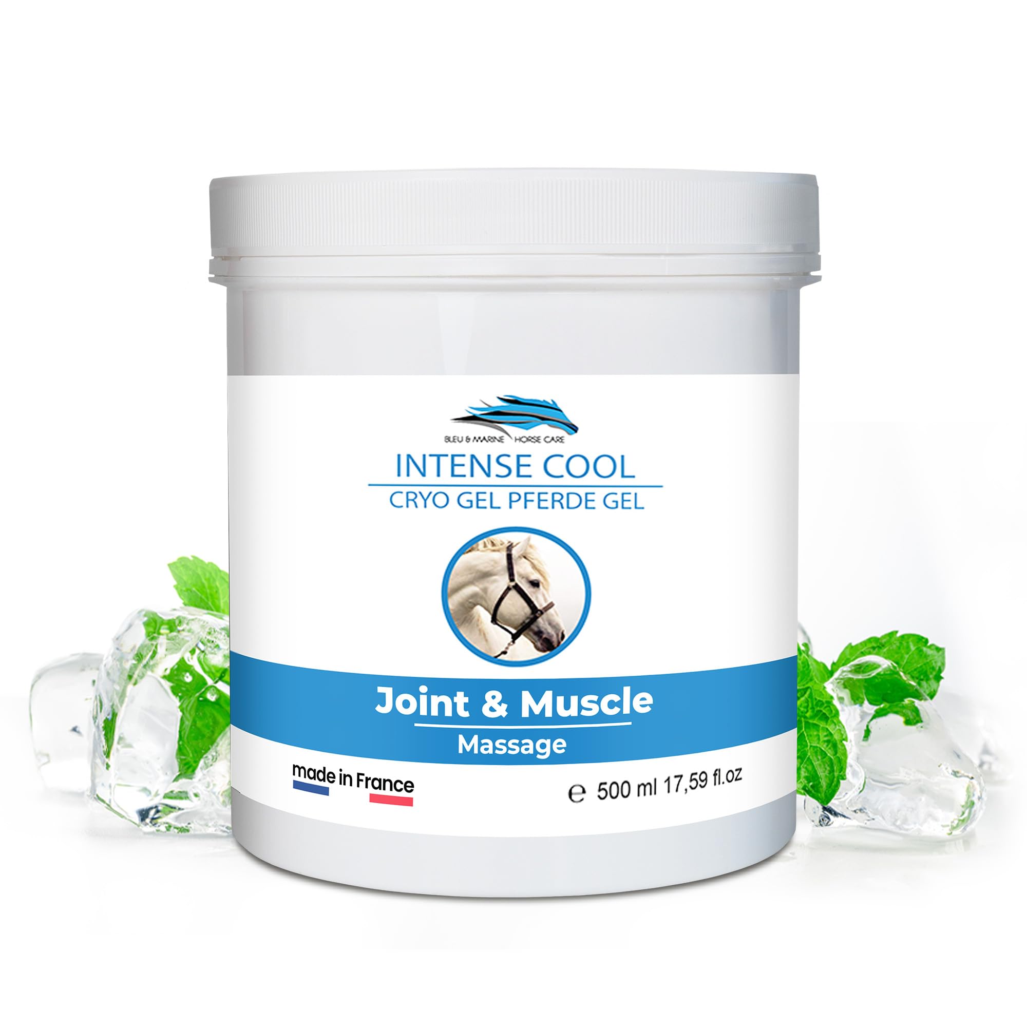 bleu & marine Bretania - CRYO FORTE Gel Massaggio Effetto Freddo | Balsamo Rinfrescante | Ideale per Gambe, Piedi, Mani, Schiena | Effetto Riparatore e Relax | Ingredienti Naturali, 500 ml