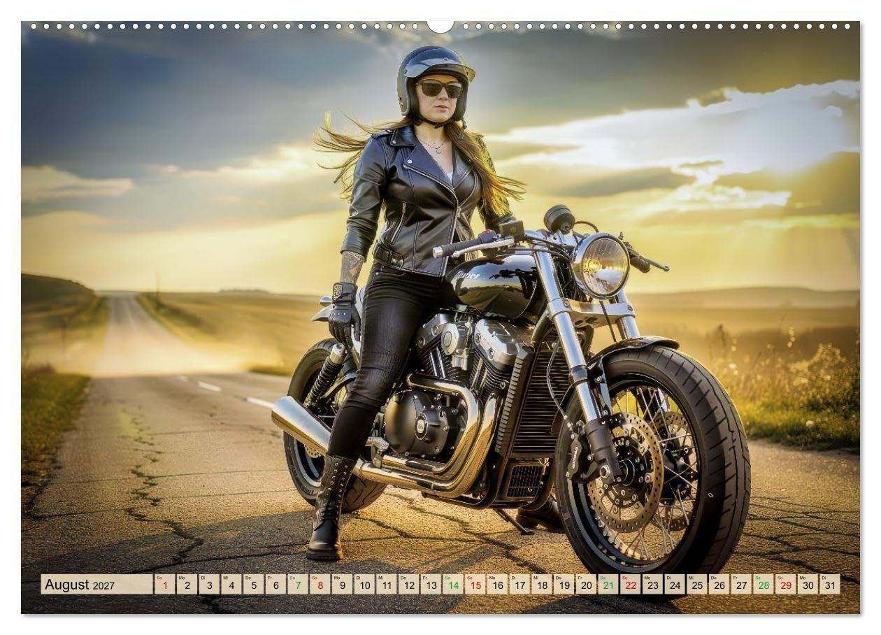 Rockerglück (hochwertiger Premium Wandkalender 2027 DIN A2 quer), Kunstdruck in Hochglanz: Zwischen Asphalt und Horizont entsteht ein Glück, das nicht erklärt werden muss. (CALVENDO Menschen)