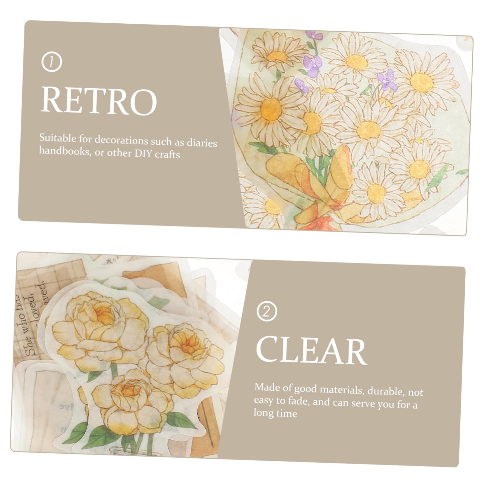 EXCEART 20sets Adesivi Creativi per Diario Decorazioni per Scrapbooking Stile Casual Adesivi Artistici per Album e Progetti Fai da Te