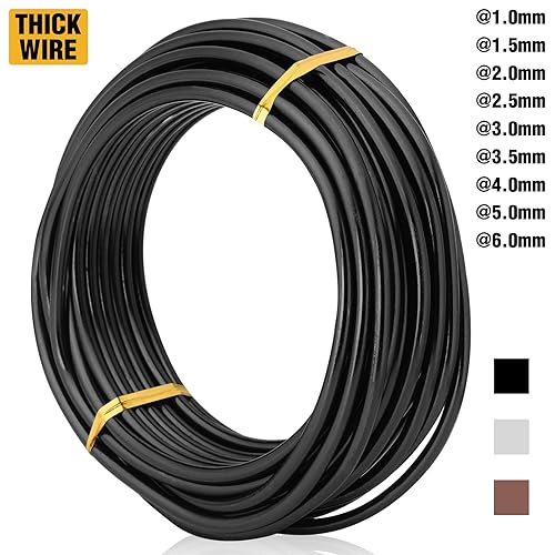 Miniatura 7 de Alambre de entrenamiento bonsái de aluminio anodizado negro 3.5 de 8.82 oz, rollo grande, muchos tamaños para elegir, alambre de metal flexible