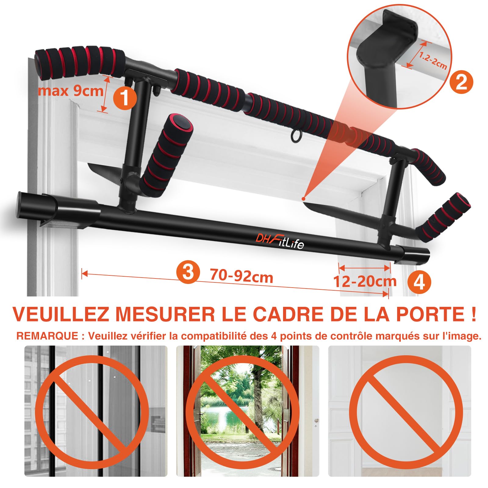 Optrekstang Met Innovatieve Gear-lock Functie | Veilig & Snel Zonder Schroeven In Deurkozijnen Te Plaatsen Indoor Pull Up Bar Individueel Aanpasbaar Tot 90 Cm Ks260 Ks270 E Book