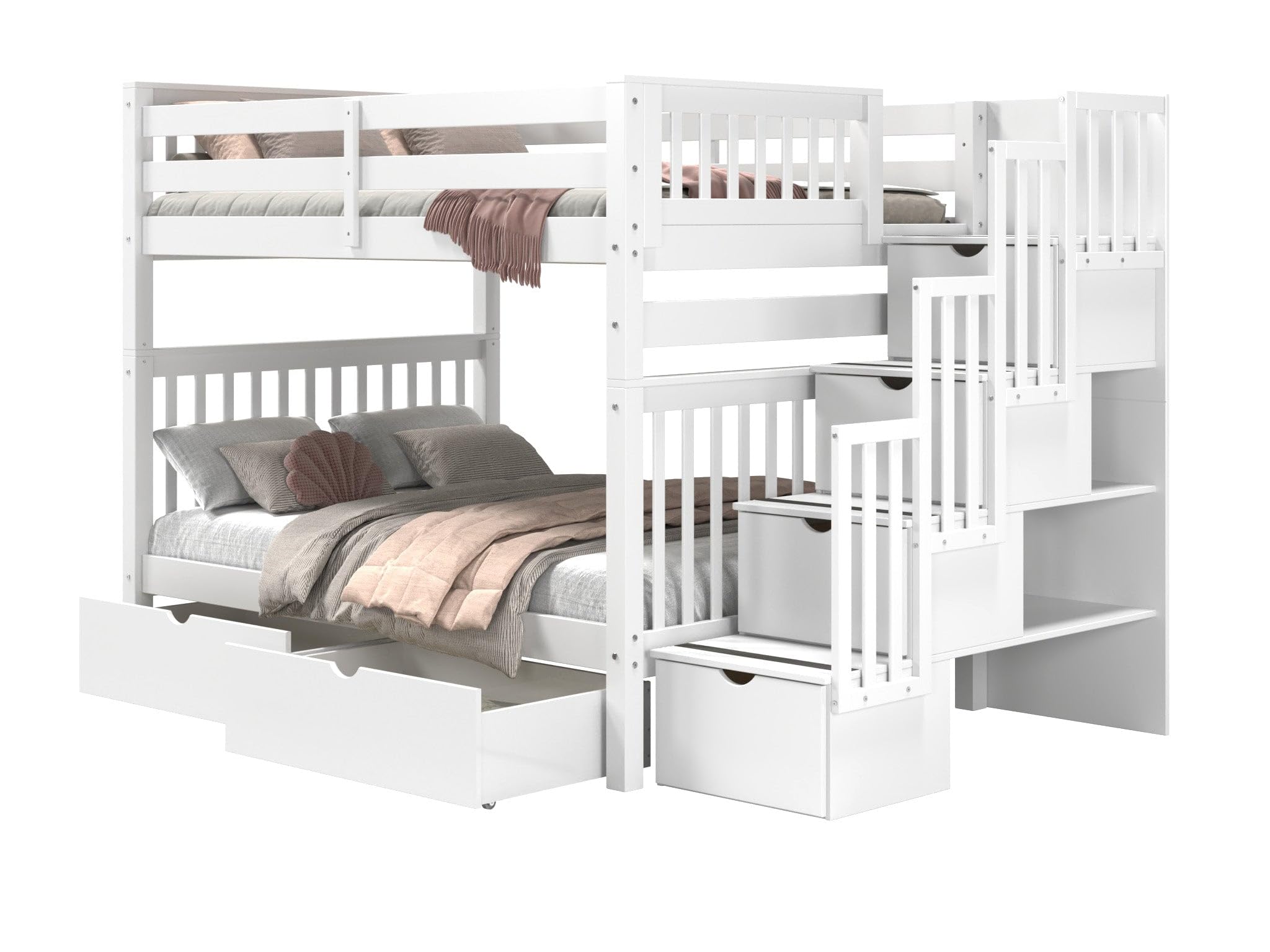Stairway Full Over Full Beds Bunk With Drawers Stairs On The Front