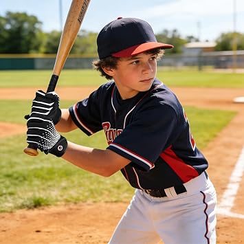 Kids Baseball/Softball Batting Gloves Youth,Super Grip Teeball Gloves for Boys and Girls