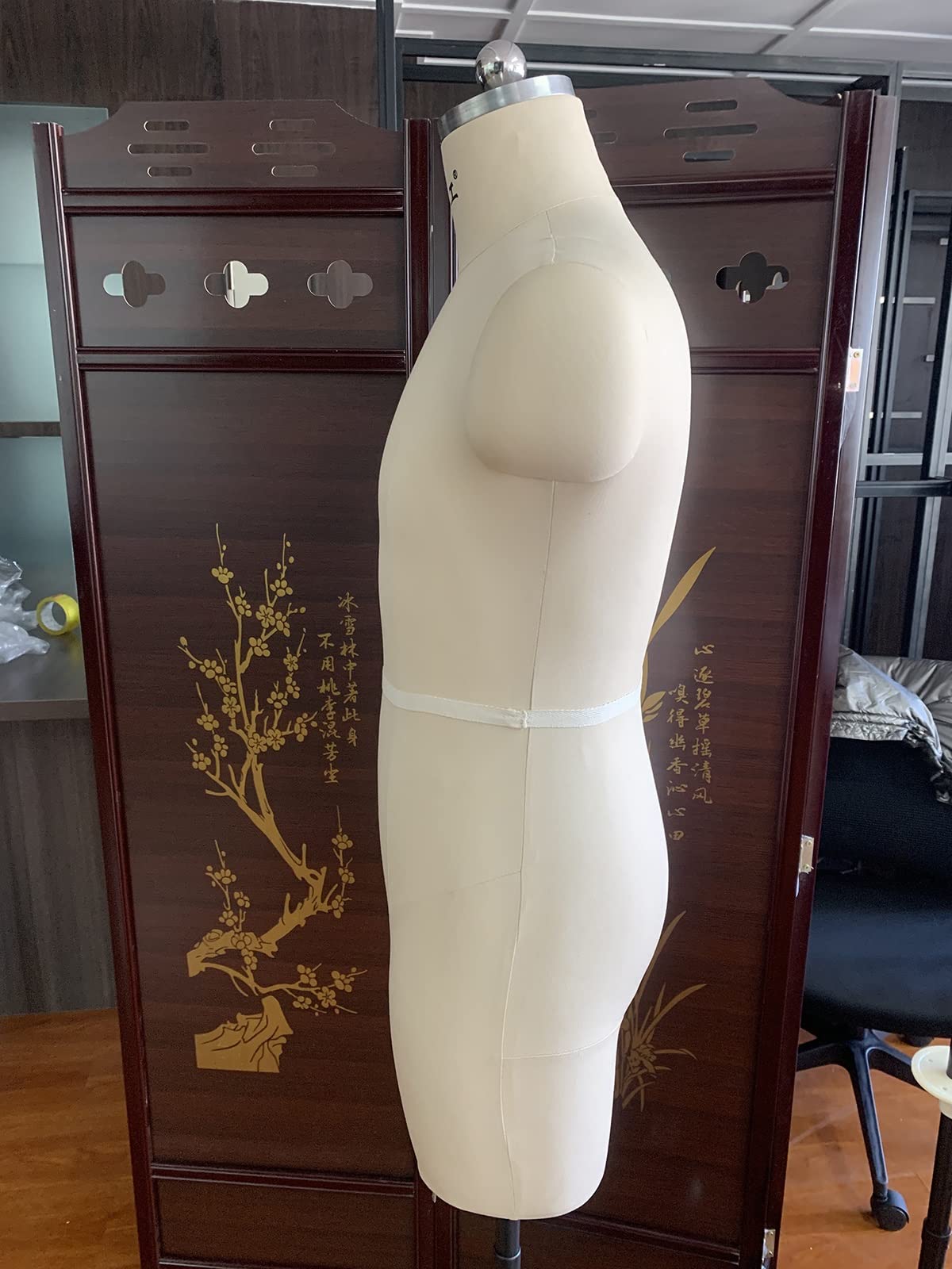 sdneNest Forme di abiti maschili per cucire vestiti da uomo, taglie forti, completamente appuntabile, busto su ruote, manichino da sarto manichino regolabile in altezza bella scena, bianco-XXXL