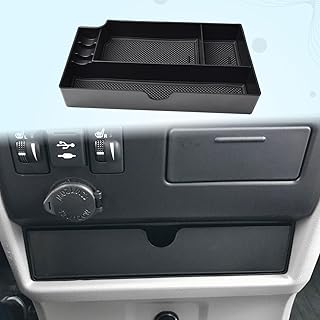 Console Drawer Tray Compatible with Toyota Sienna 2015-2019 2020 Interior Accessories Sienna Center Console Organizer Insert Tray Under Radio Storage Box Coin Container Phone Holder, ABS Black